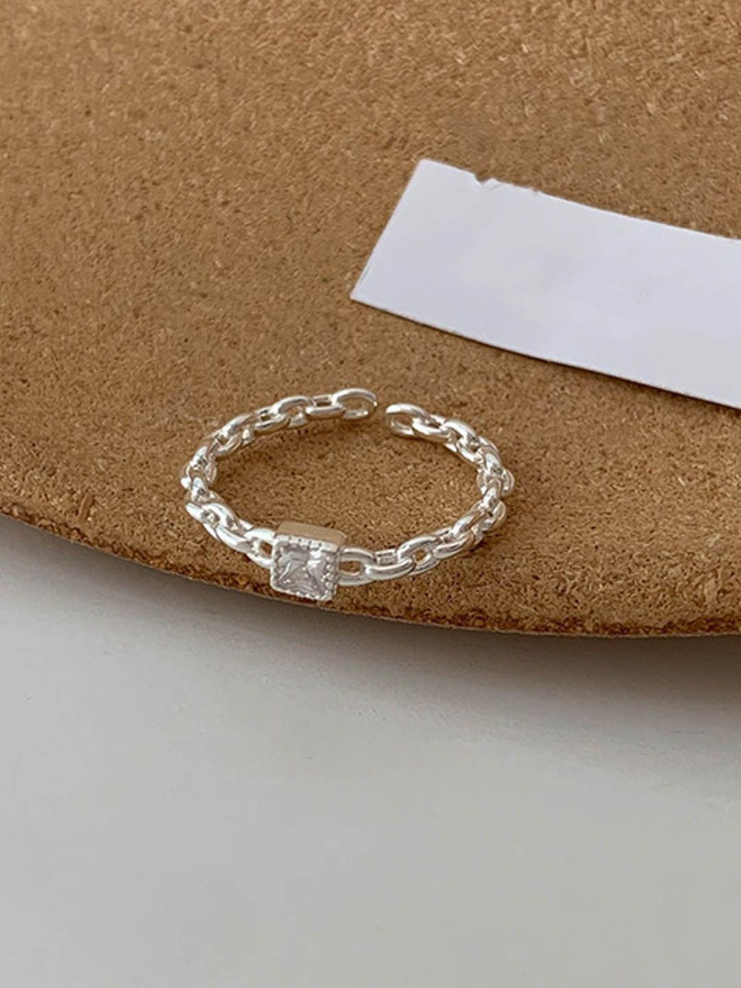 

StyleCast Elegant Silver-Toned Silver-Plated Artificial Stones Studded Finger Ring