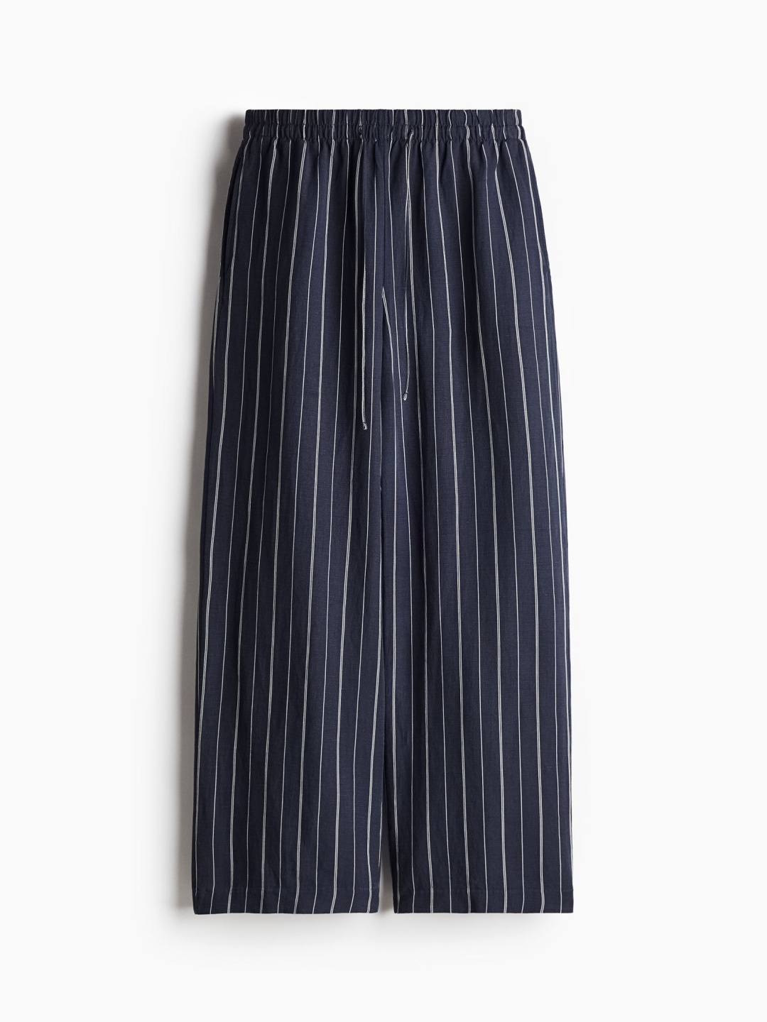 

H&M Linen-Blend Trousers, Blue