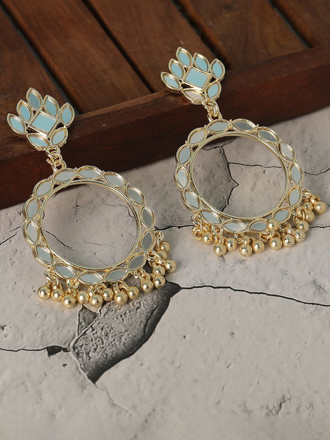 

Anouk Silver-Plated Artificial Beaded Circular Shaped Drop Earrings