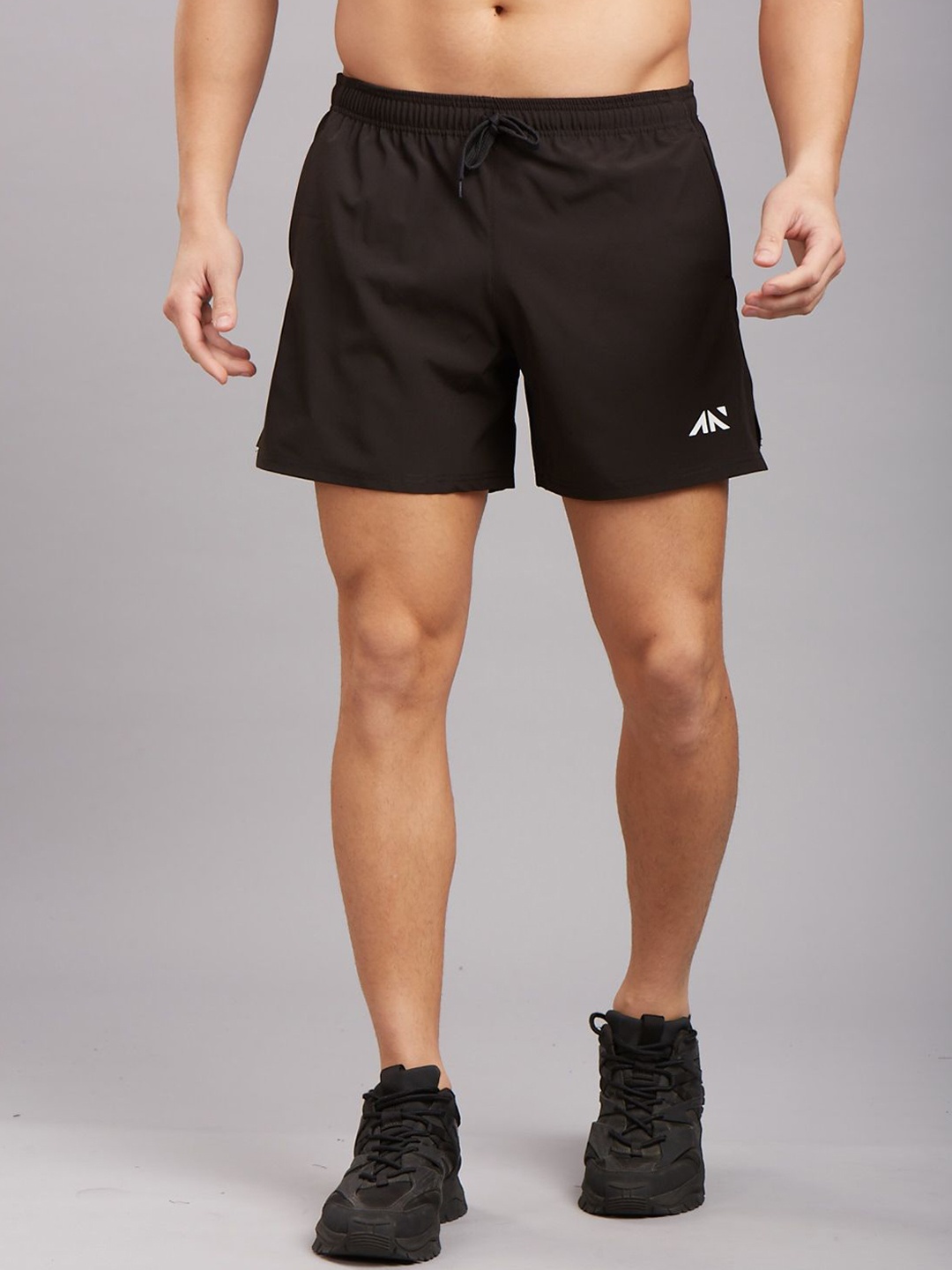 

AESTHETIC NATION Men Mid-Rise Dri-FIT Training or Gym Sports Shorts, Black