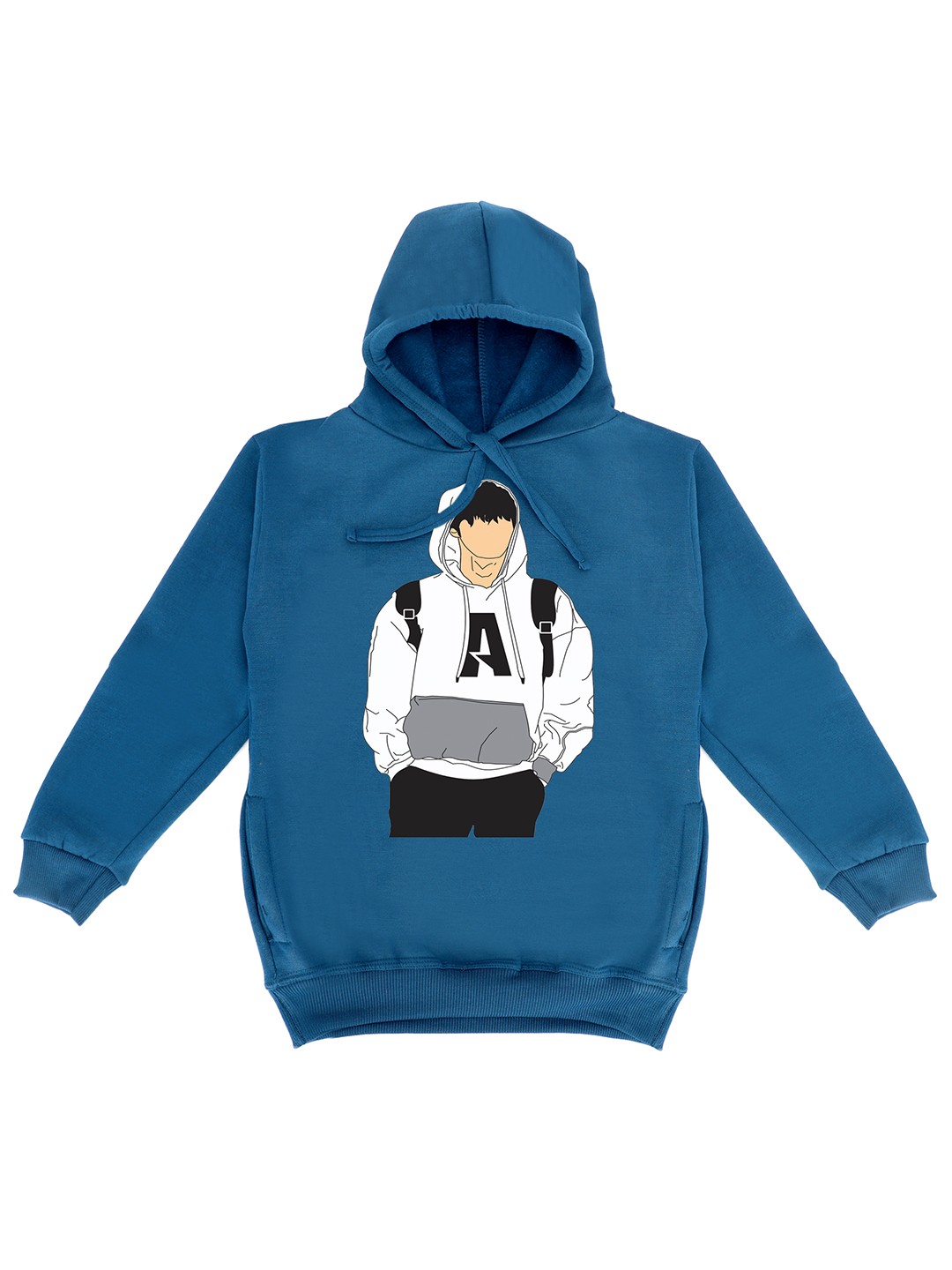 

Fabvio Plus Unisex Kids Printed Hooded Sweatshirt, Blue