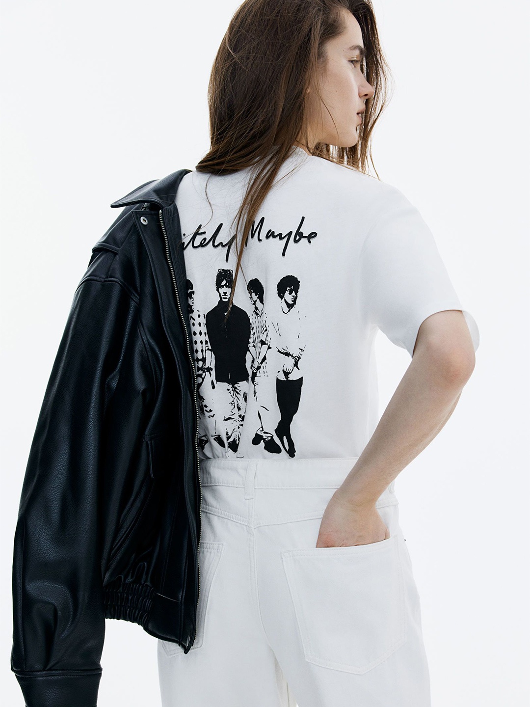 

H&M Oversized Printed T-shirt, White