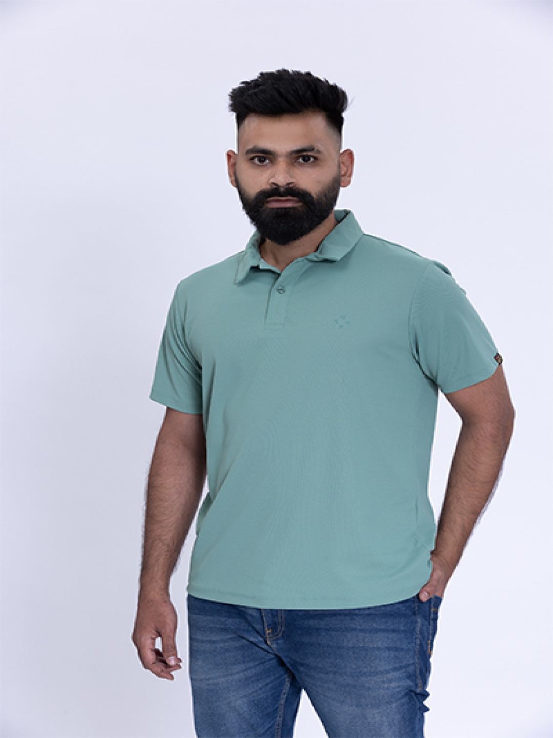 

HOUSE OF RS Men Solid Polo CollarT-shirt, Green