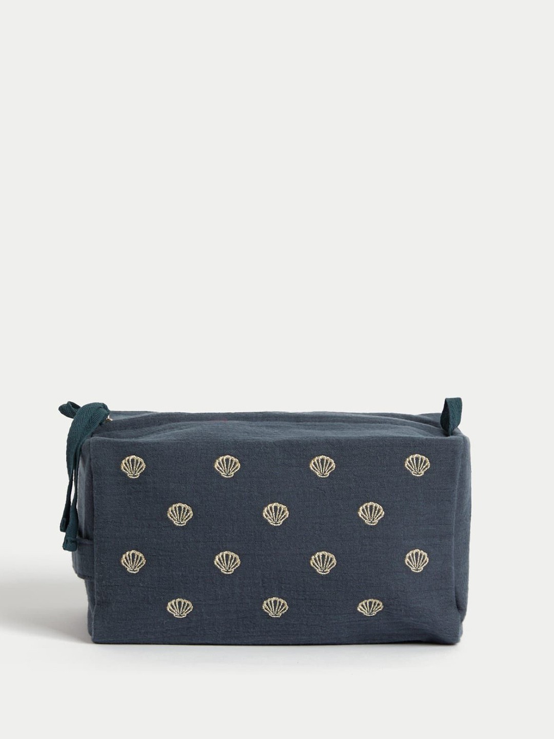 

Marks & Spencer Women Graphic Printed Structured Cotton Sling Bag, Navy blue
