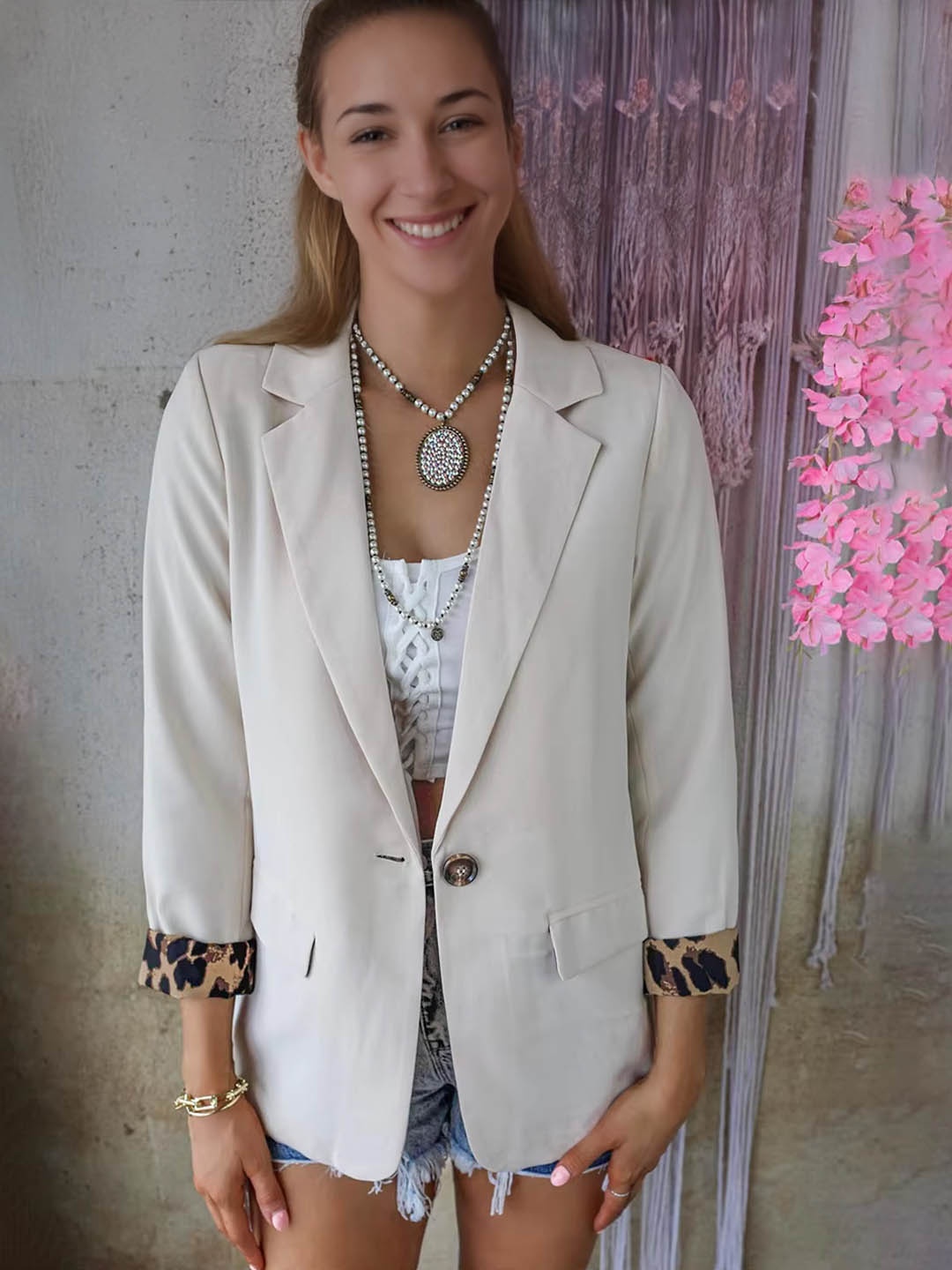 

StyleCast Women Lapel Collar Single-Breasted Overcoat, Off white