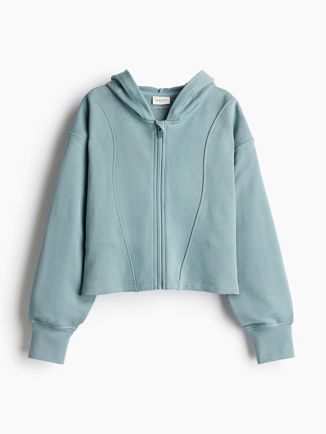 

H&M Short Zip-Through Sports Hoodie, Turquoise blue