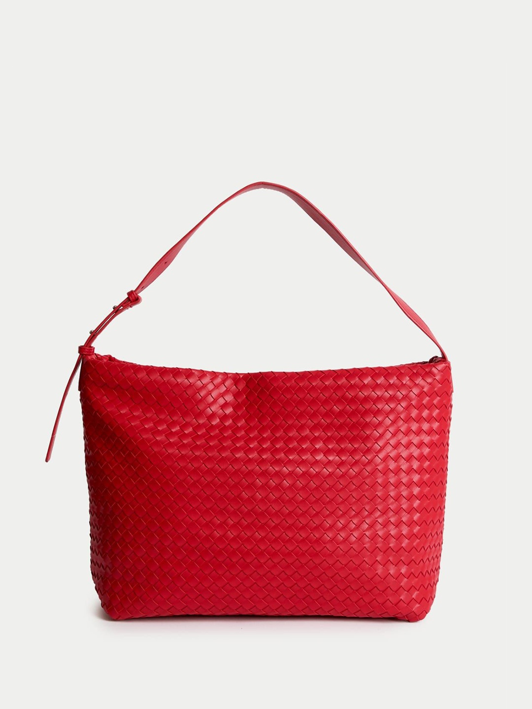 

Marks & Spencer Women Textured Structured Hobo Bag, Red