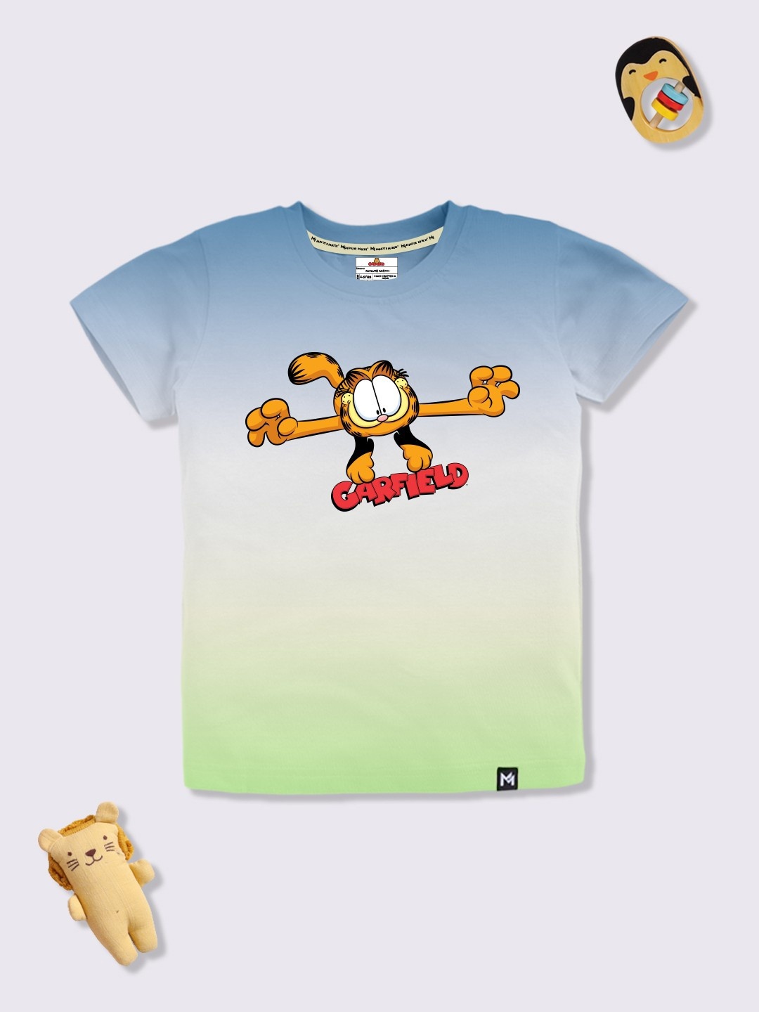 

YK X Minute Mirth Boys Garfield Graphic Printed T-shirt, White