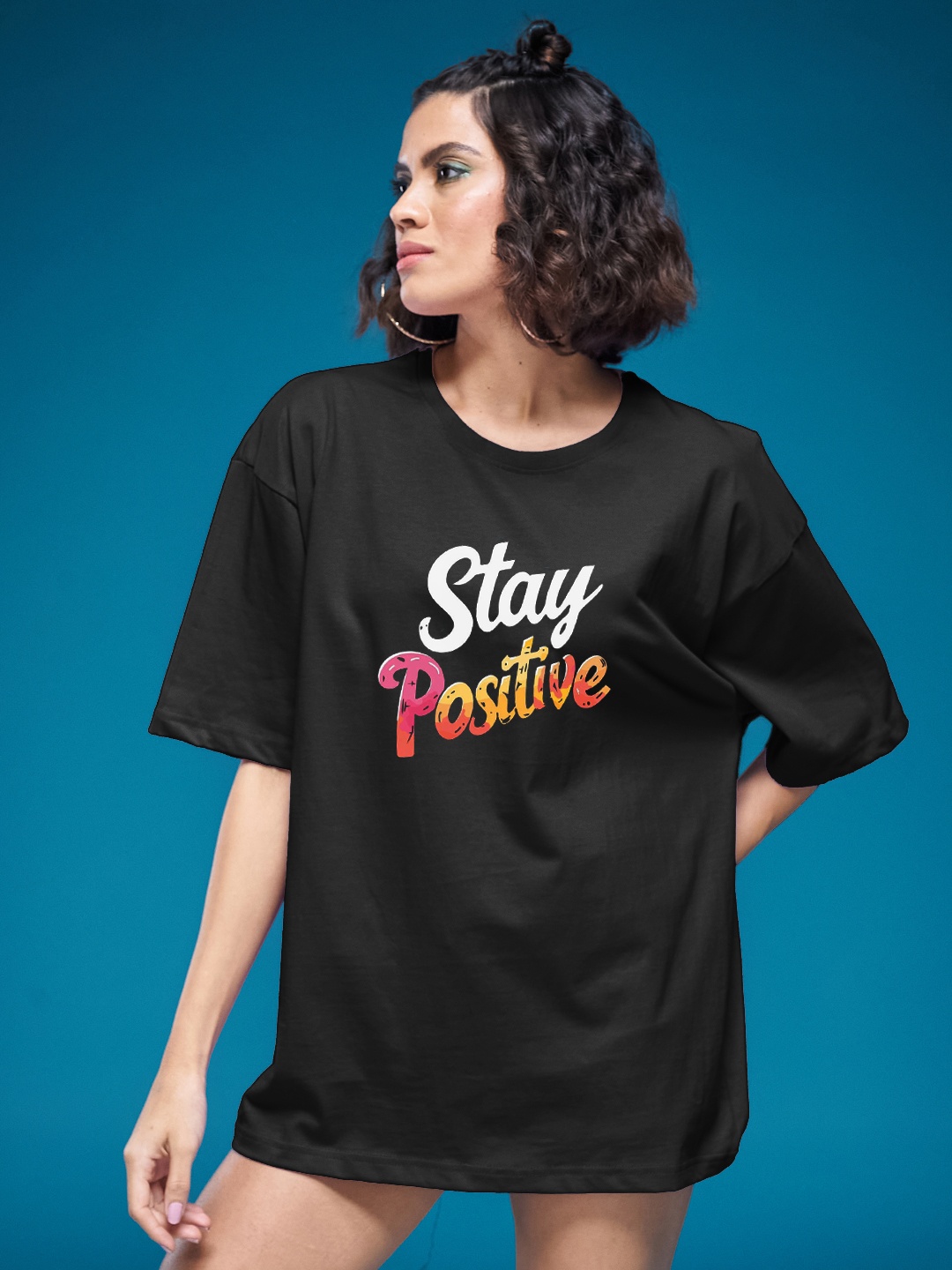 

SMARTEES Women Printed Applique T-shirt, Black