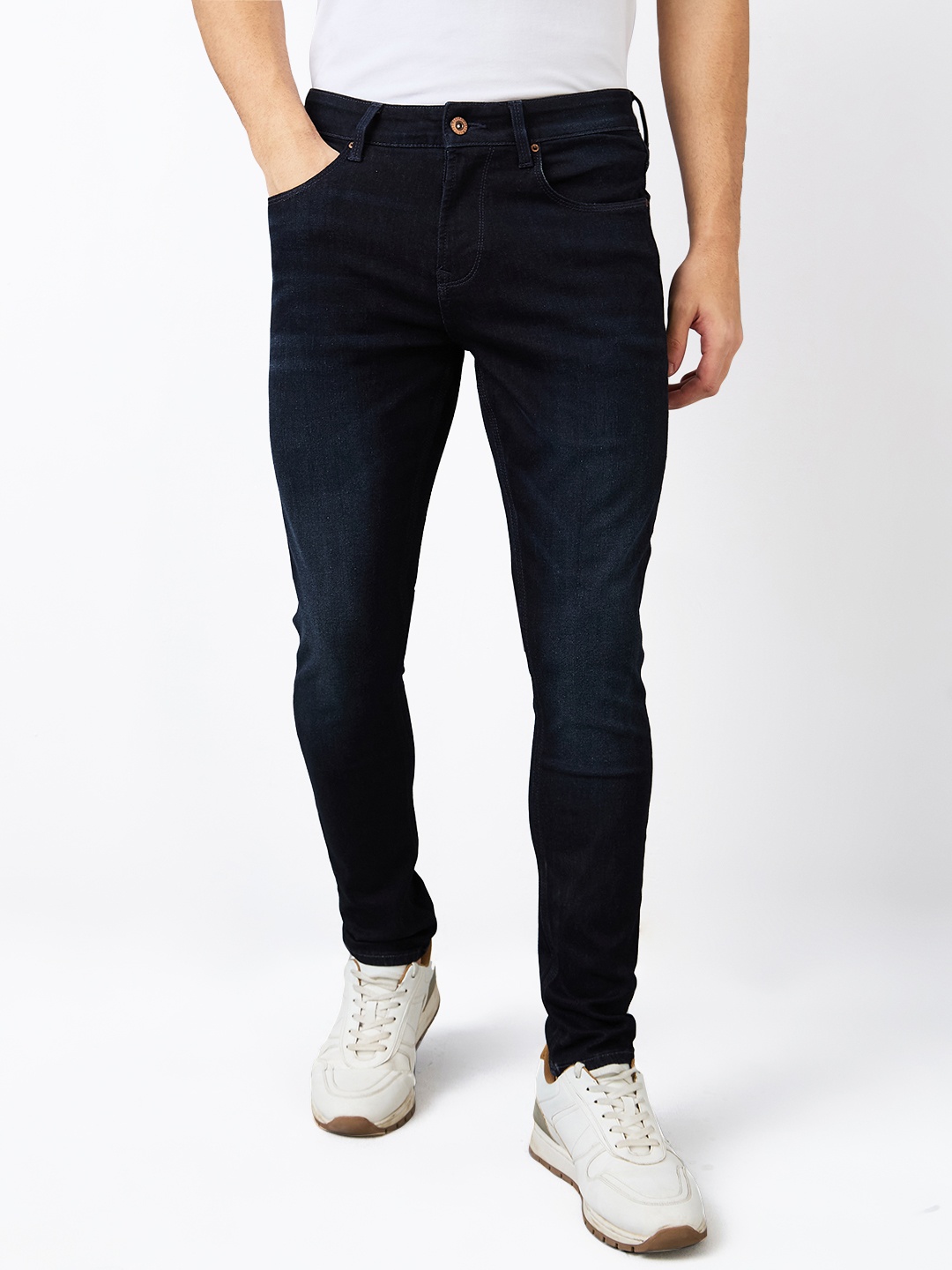 

SPYKAR Men Slim Fit Low-Rise Cotton Jeans, Blue