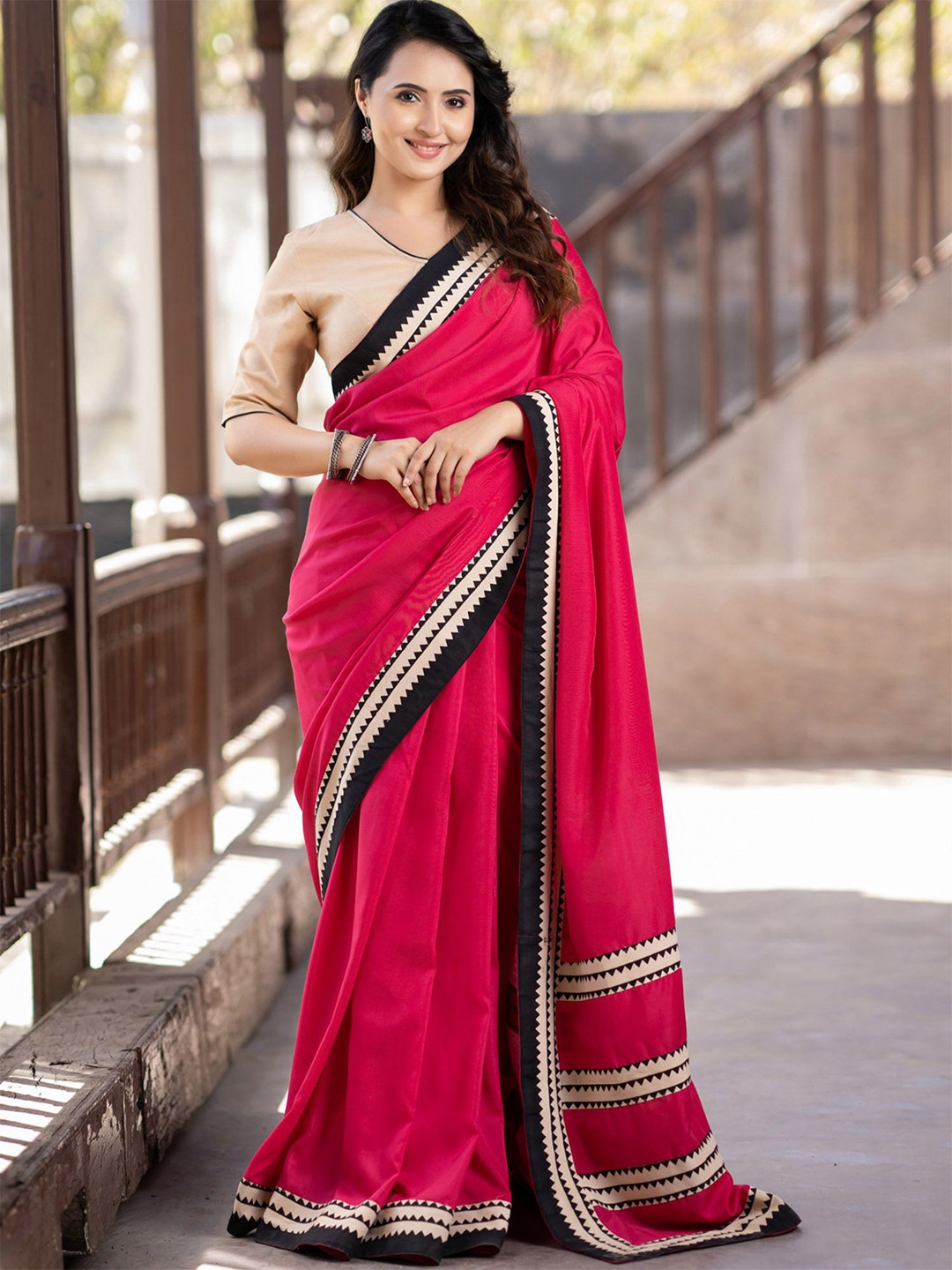 

Prasam Pure Cotton Saree, Pink