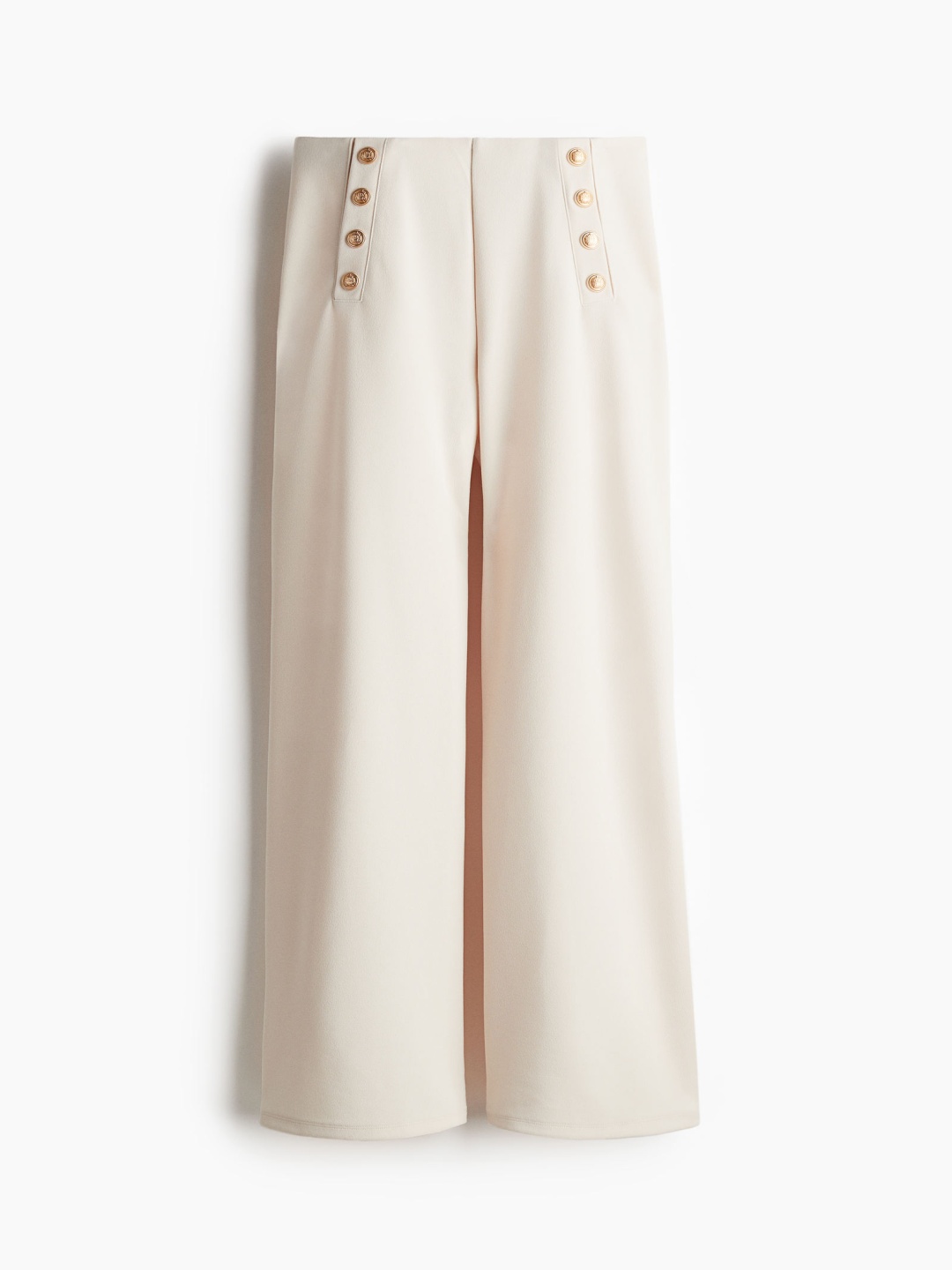 

H&M Button-Front Trousers, White