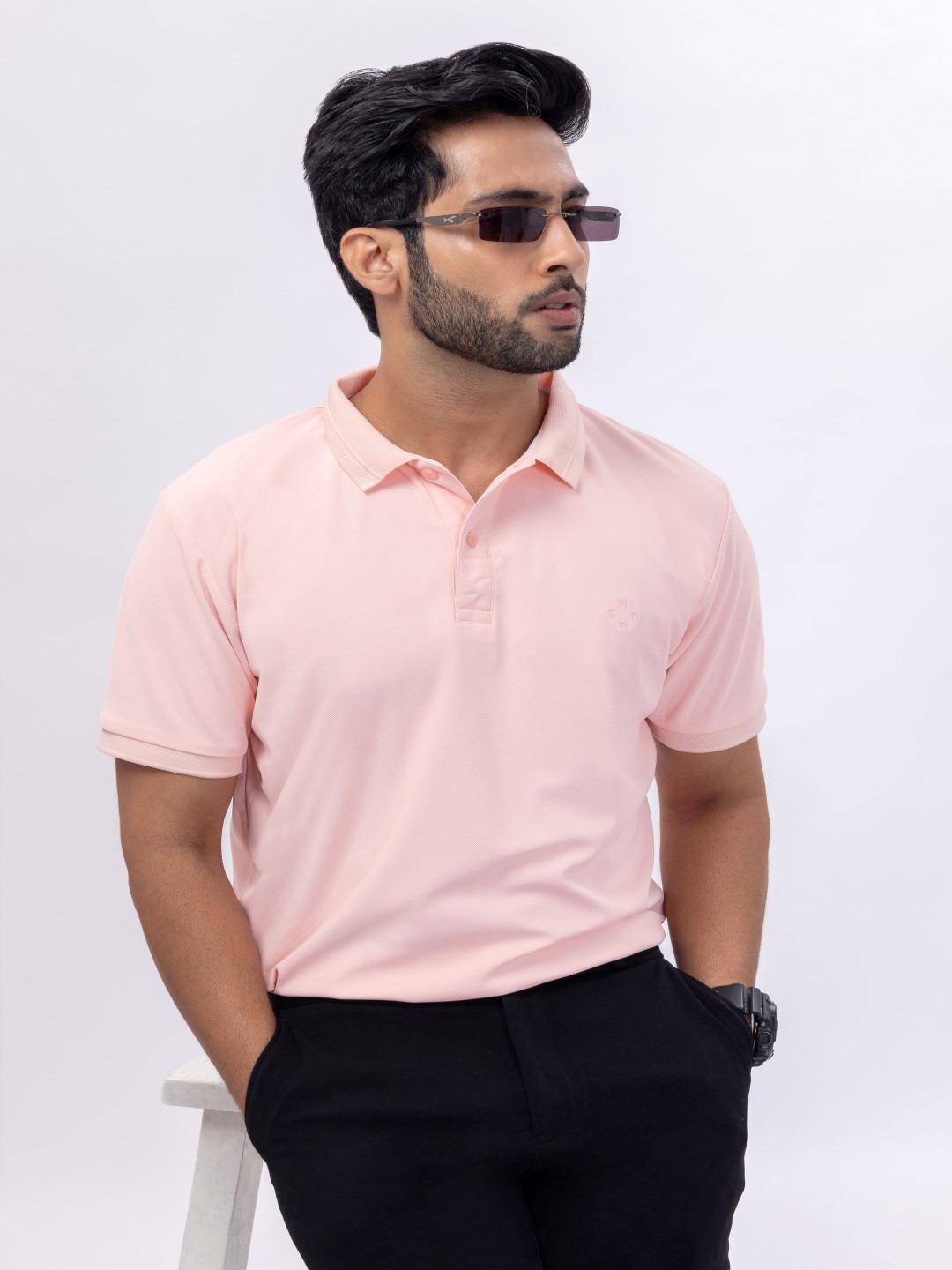 

HOUSE OF RS Men Solid Polo Collar T-shirt, Pink