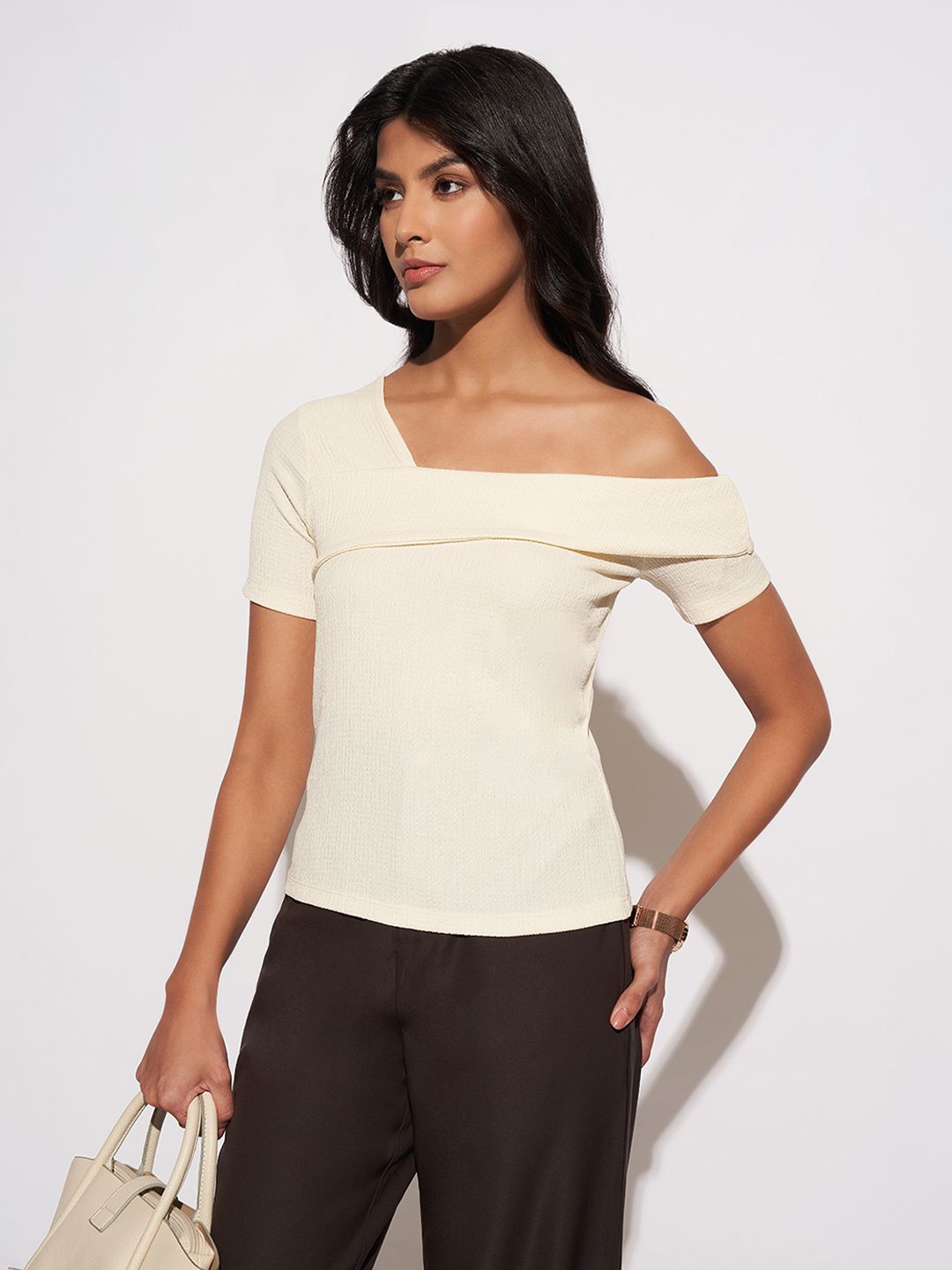 

Annabelle by Pantaloons Off-Shoulder Top, Cream