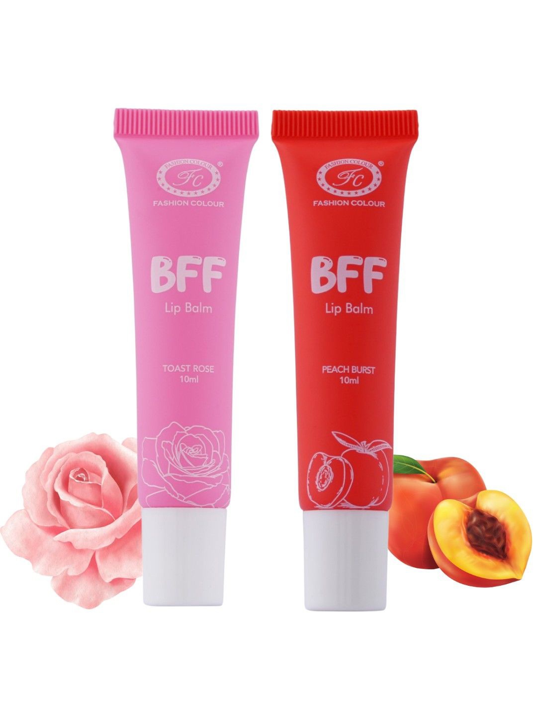 

Fashion Colour Set Of 2 BFF Lip Balm 10ml Each - Toast Rose & Peach Burst