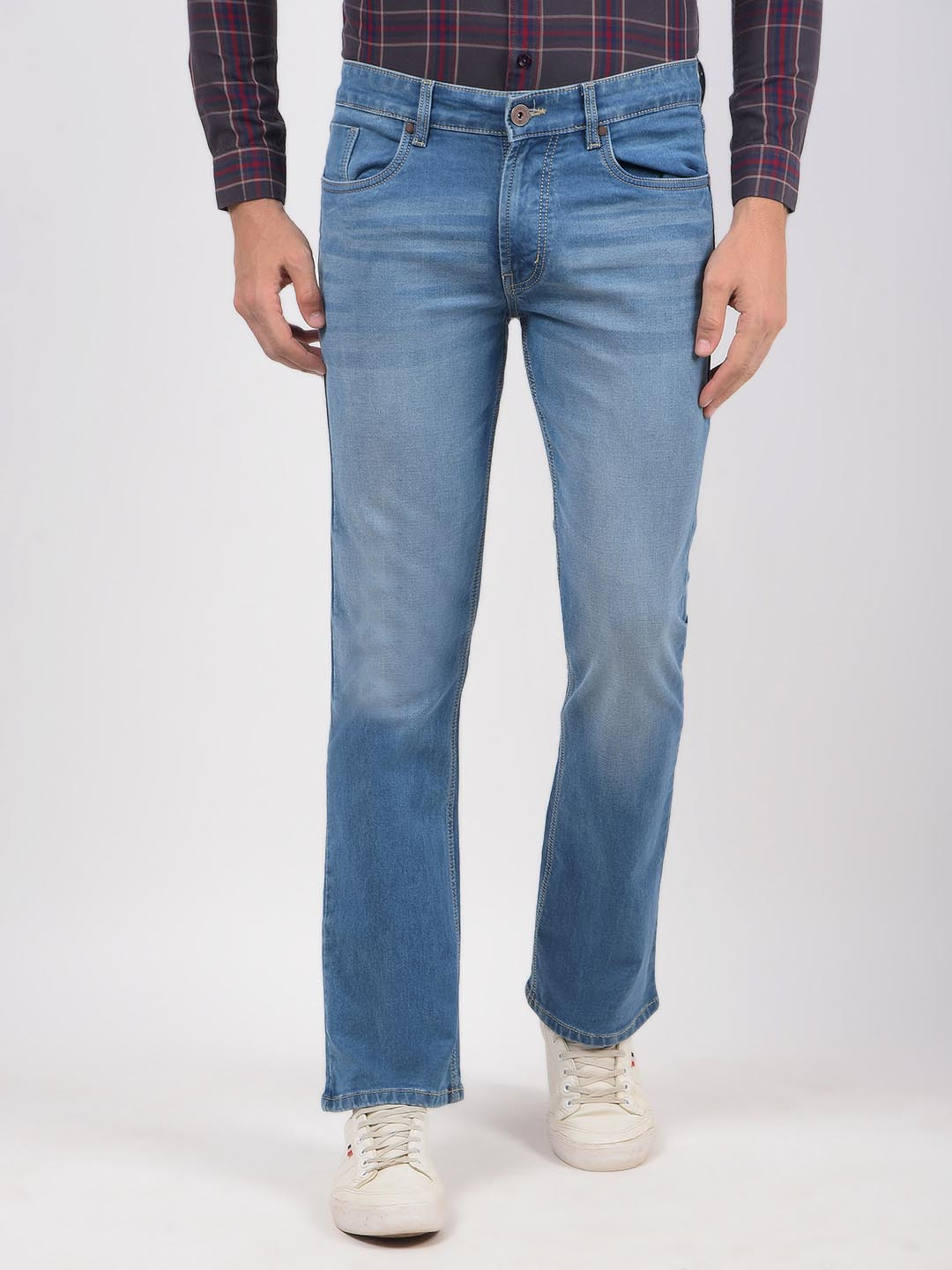 

Numero Uno Men Slim Fit Mid-Rise Light Fade Clean Look Jeans, Blue