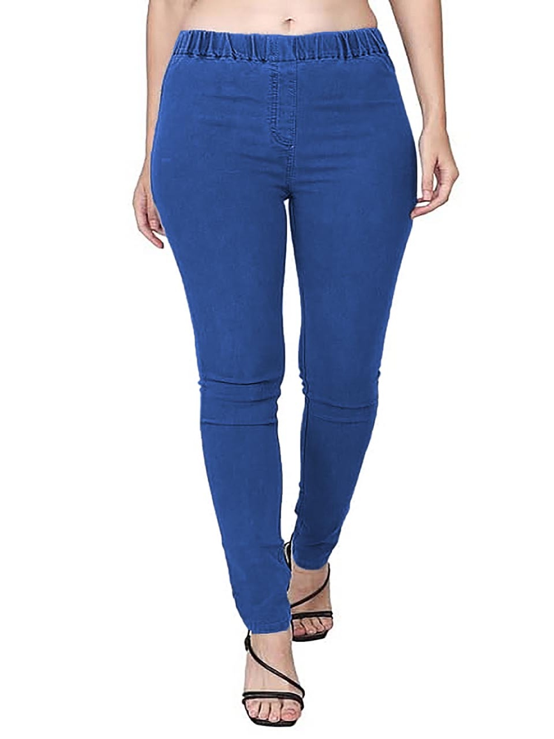 

Trusha Dresses Women Comfort Slim Fit Mildly Distressed Stretchable Jeans, Blue
