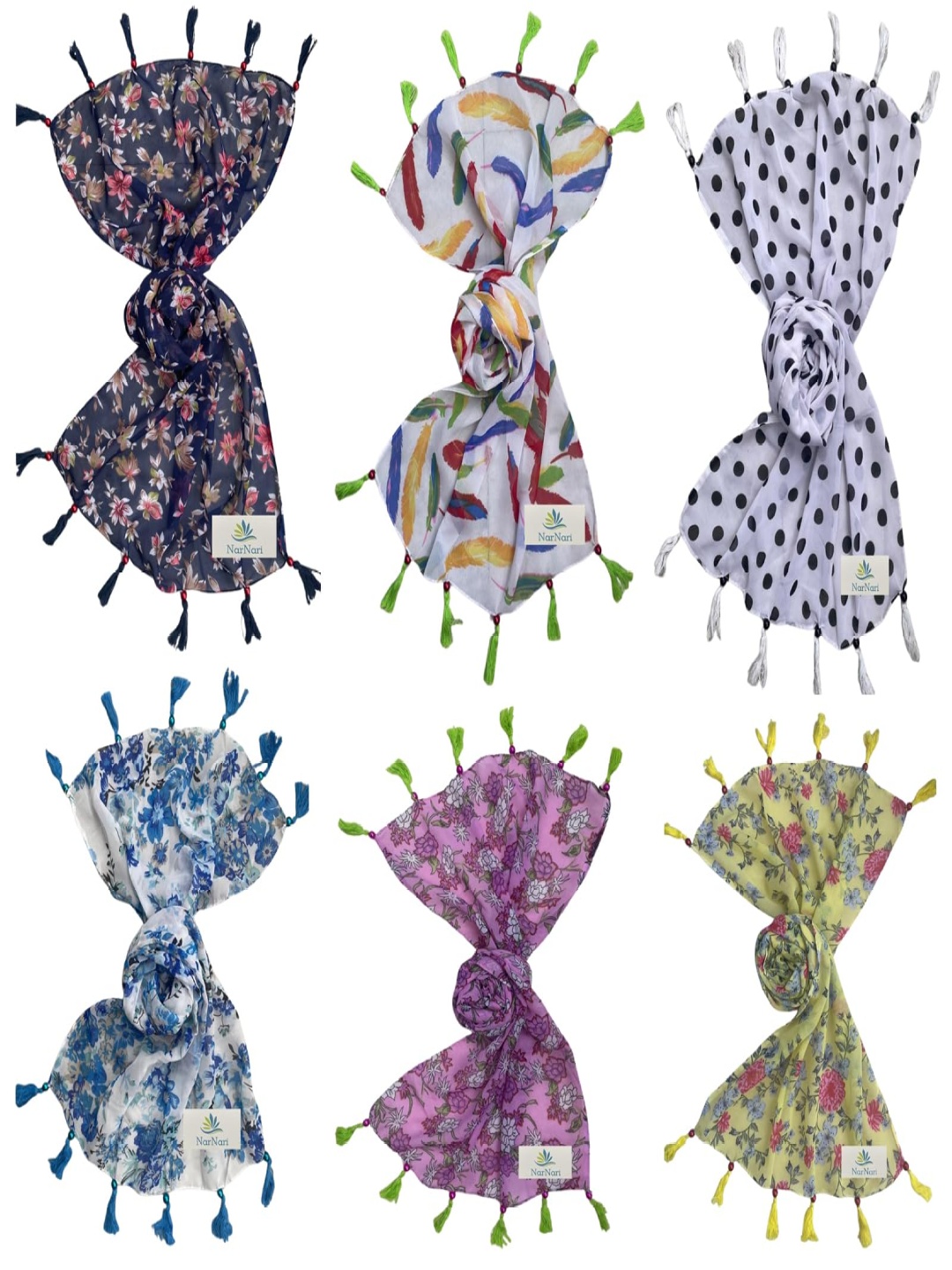 

NarNari Women Printed Scarf, Blue