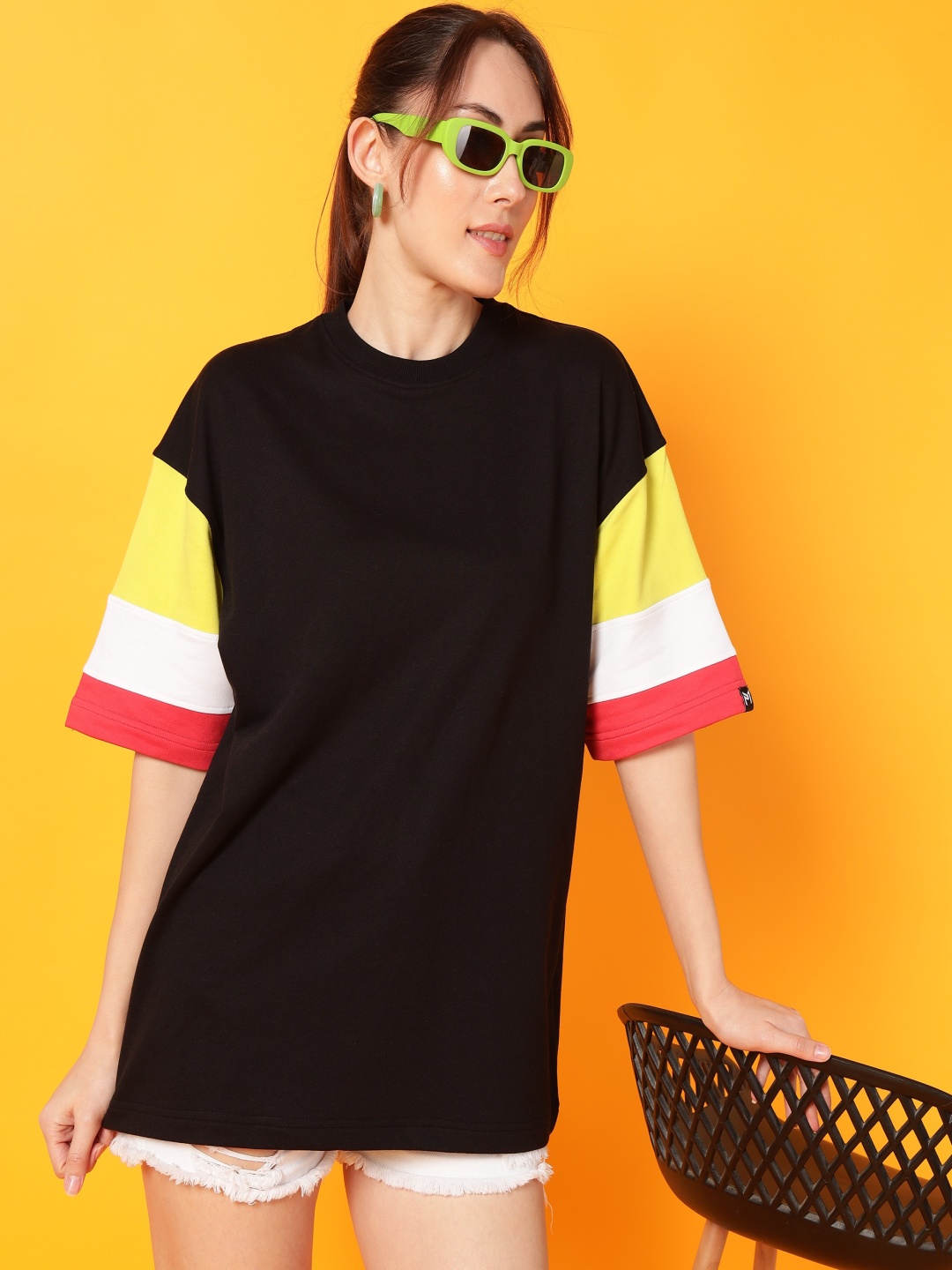 

PockMAN Women Bio Finish Solid Round Neck Cotton Relaxed Fit T-shirt, Black