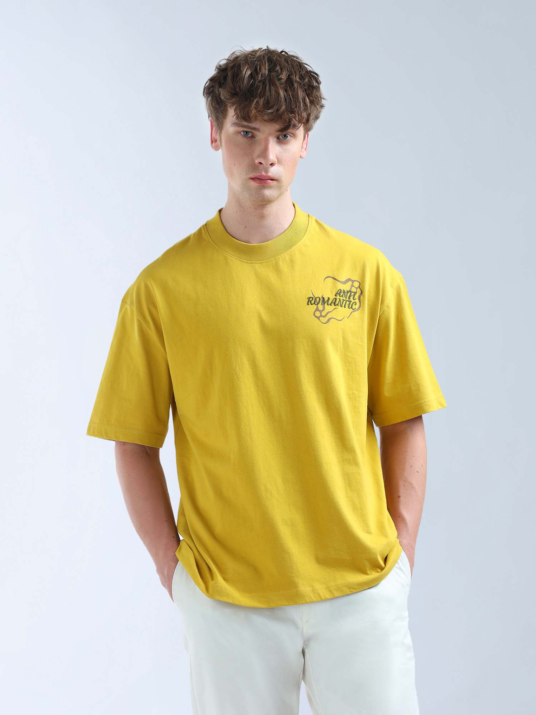 

Flying Machine Graphic Printed Oversized Fit T-Shirt, Yellow