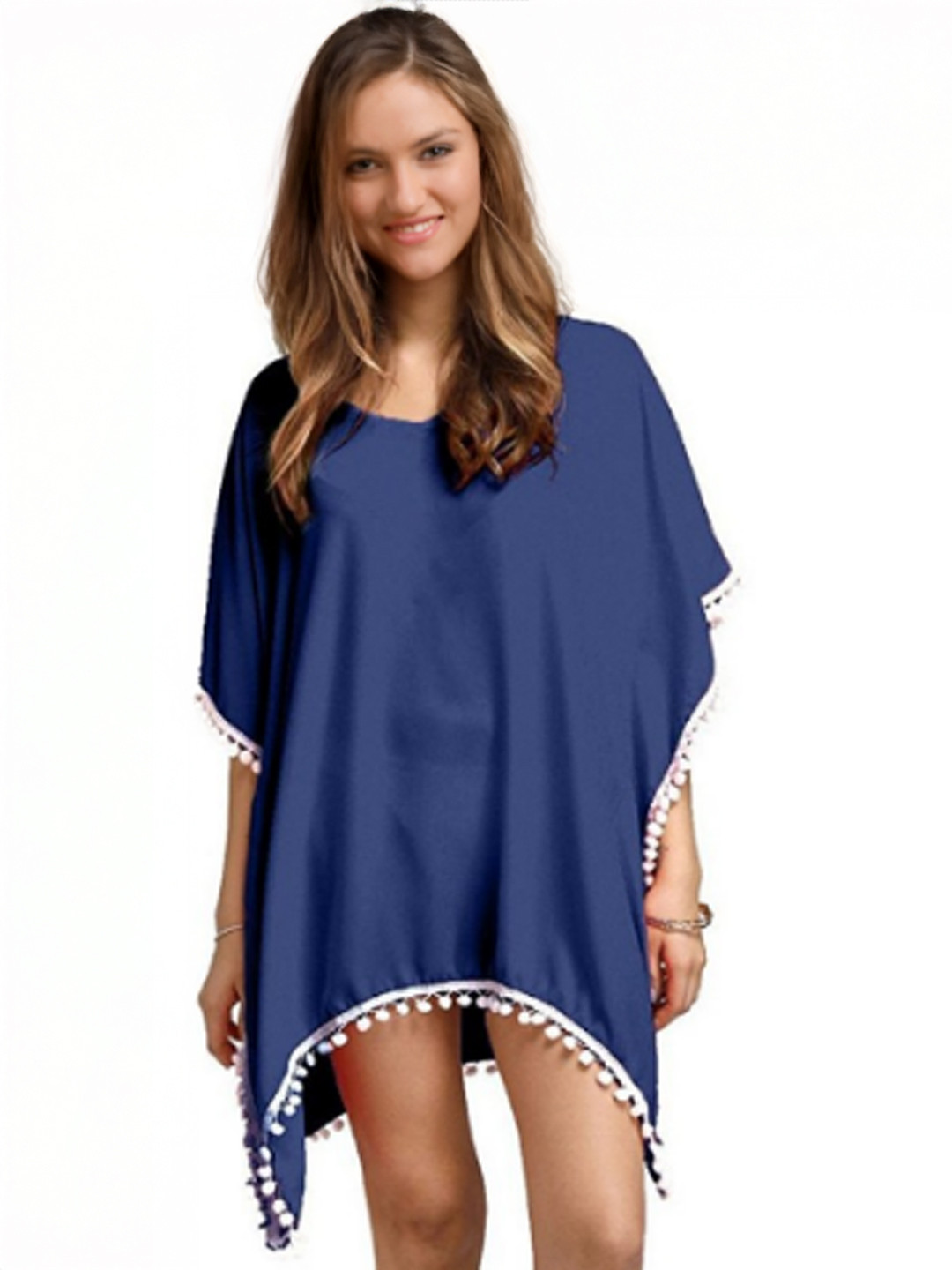 

StyleCast Women Kimono Sleeve Kaftan Mini Dress, Navy blue