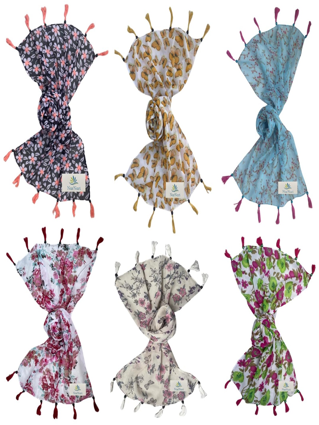 

NarNari Women Printed Scarf, Green