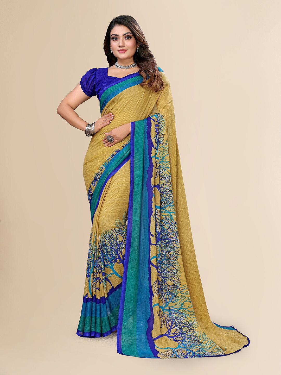 

Moda Rapido Printed Saree, Green