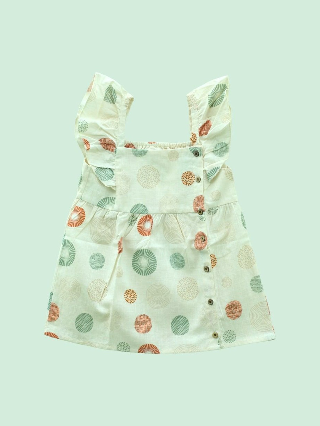 

EARTHY TWEENS Girls Whimsy Polka Dot Frock Dress, Green