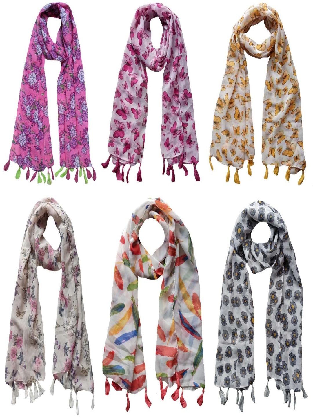 

NarNari Women Printed Scarf, Yellow