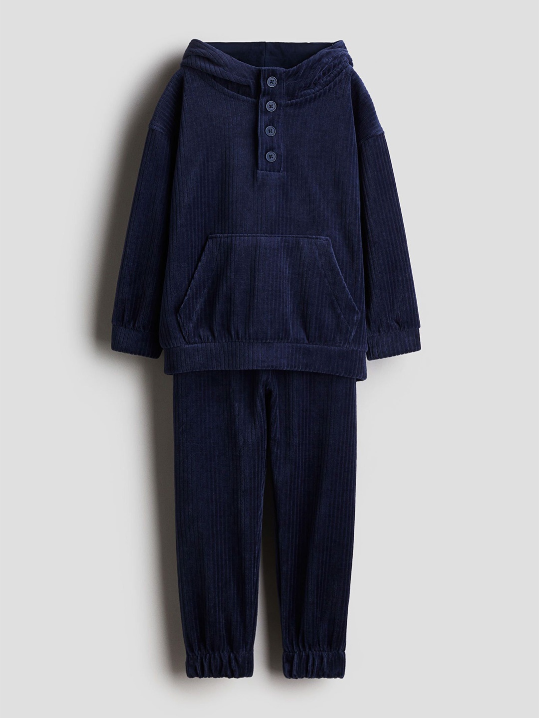 

H&M Boys 2-Piece Ribbed Velour Set, Blue