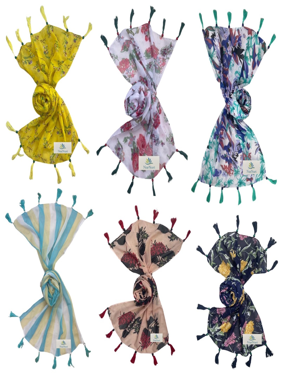 

NarNari Women Printed Scarf, Yellow