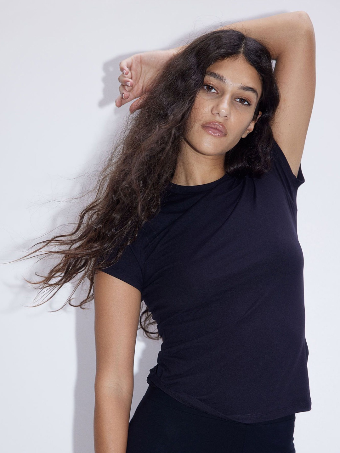

H&M Fitted T-shirt, Navy blue