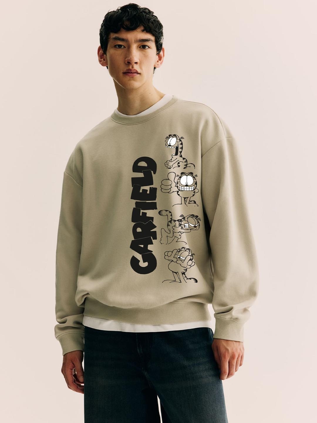 

GSPO Men Printed Sweatshirt, Beige