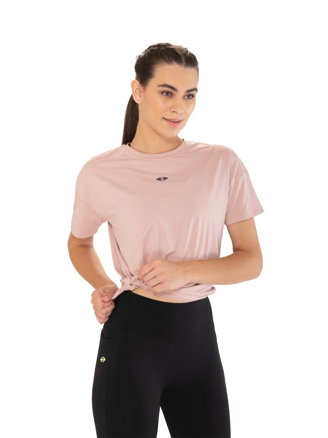 

STRCH Women Anti Odour Solid Round NeckT-shirt, Peach