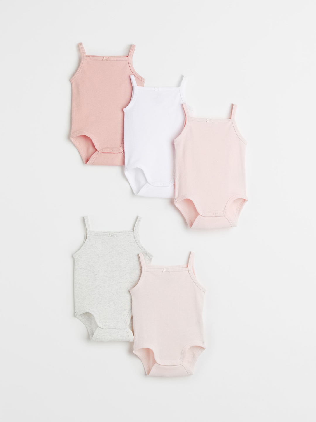 

H&M 5-Pack Cotton Bodysuits, Grey