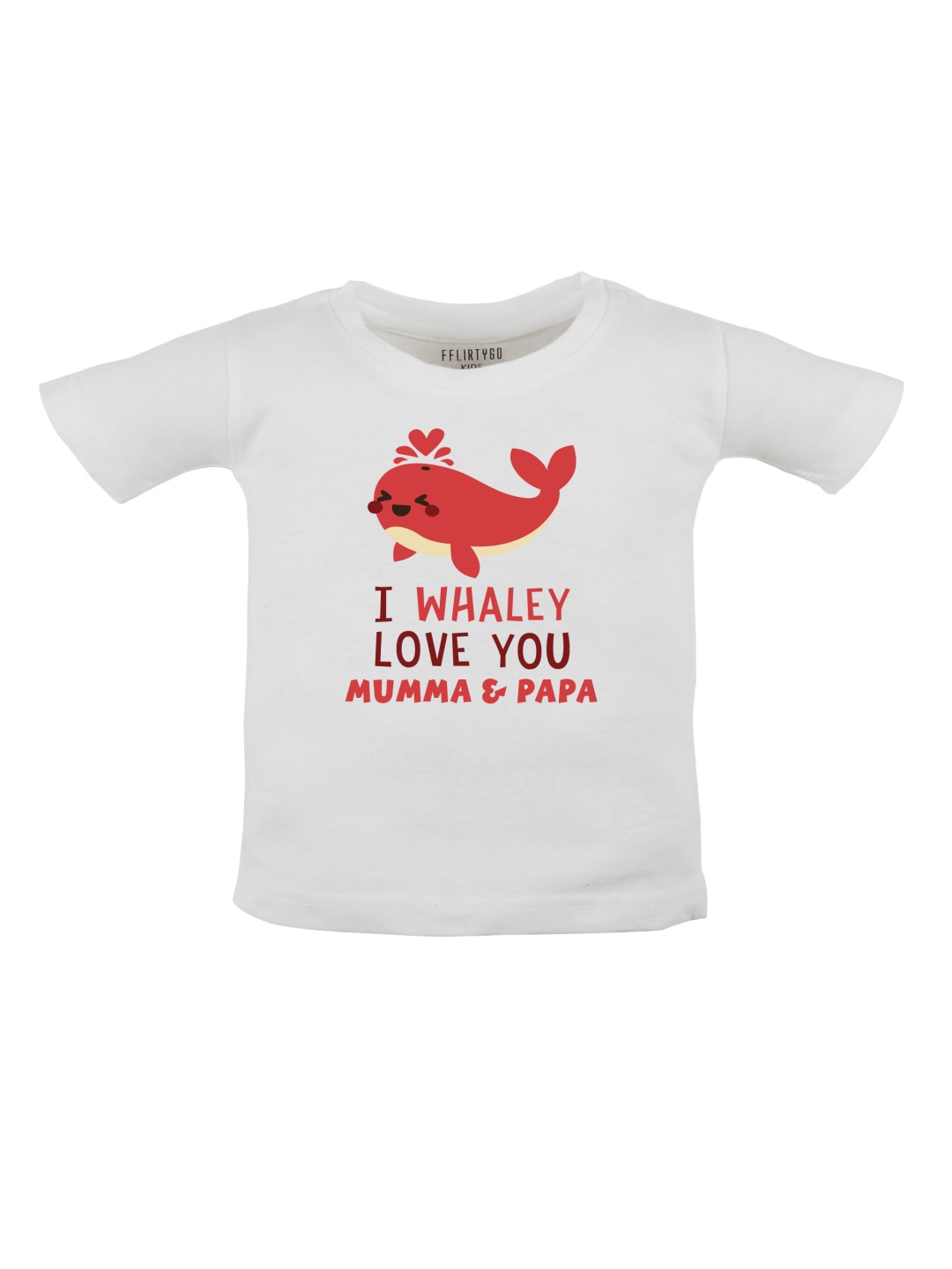 

FFLIRTYGO Unisex Kids Typography Printed Round Neck Cotton T-shirt, White