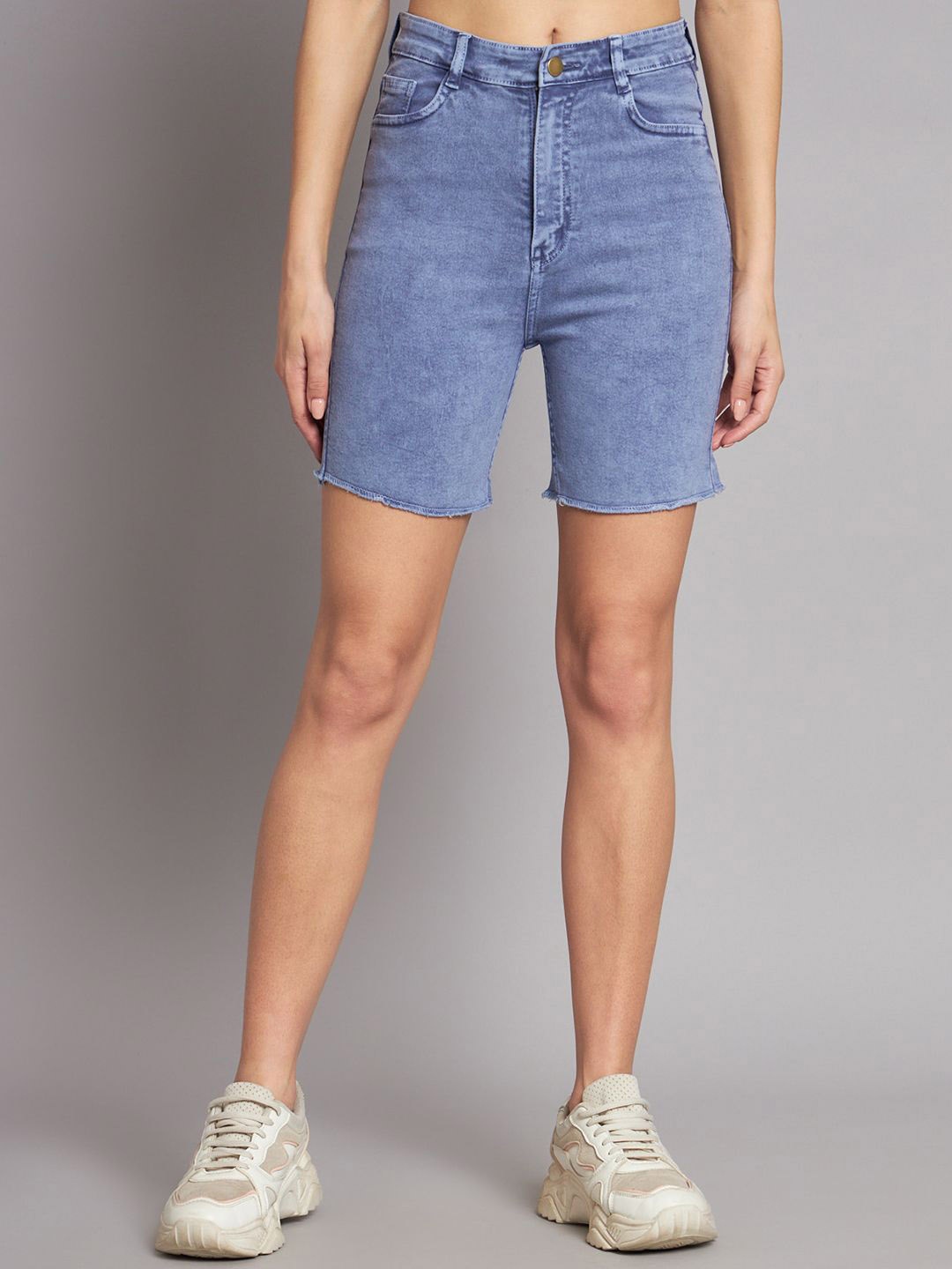 

BAESD Women Regular Fit Mid-Rise Denim Shorts, Blue
