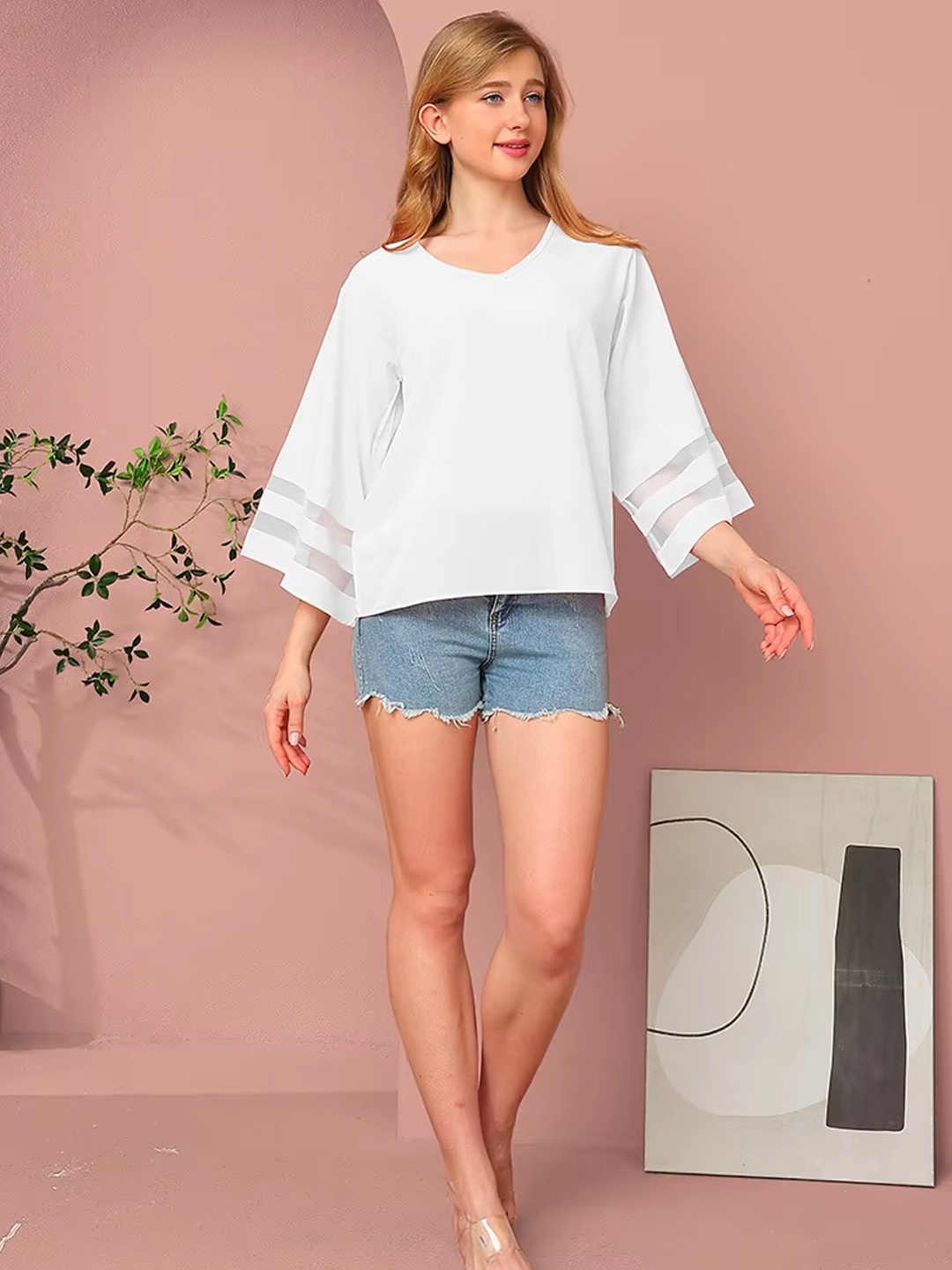 

StyleCast Women V-Neck Top, White