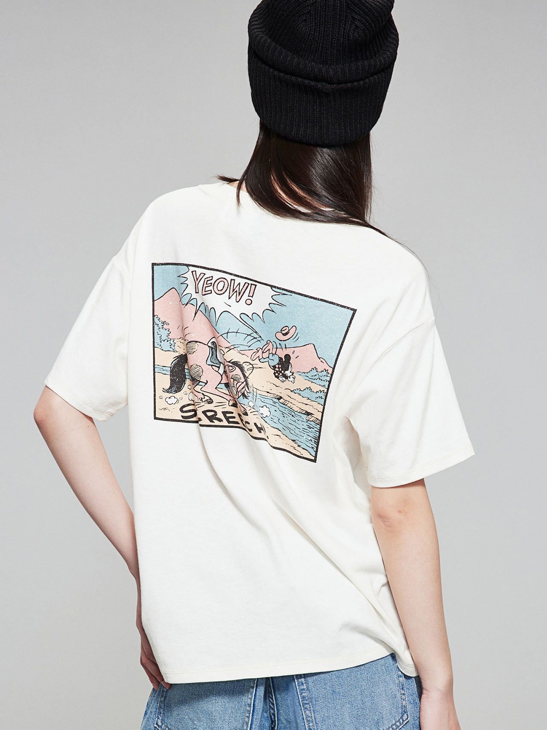 

H&M Boxy-style Printed T-shirt, White