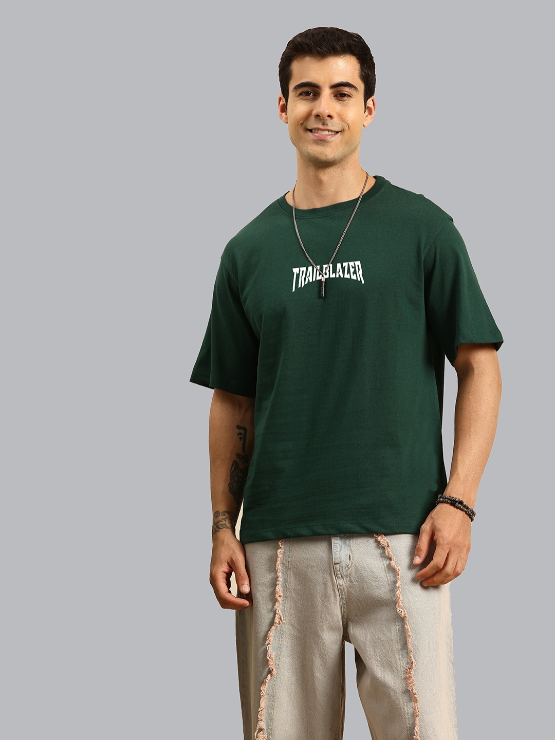 

R.Code by The Roadster Life Co. Men Colourblocked T-shirt, Green