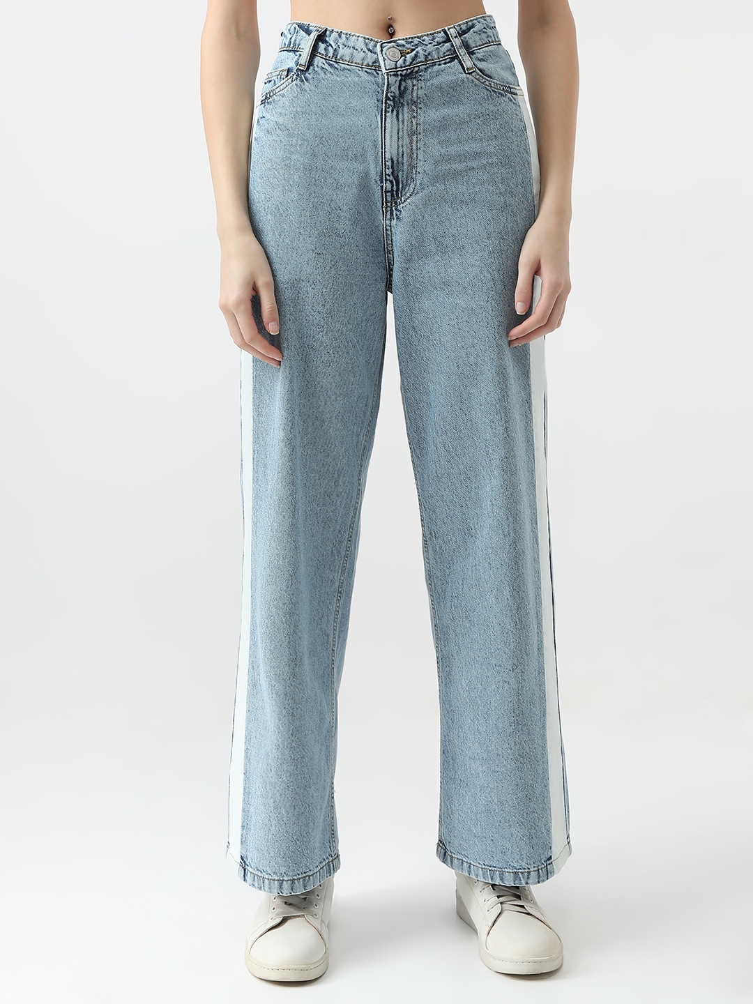 

Kraus Jeans Women Wide Leg High-Rise Light Fade Jeans, Blue