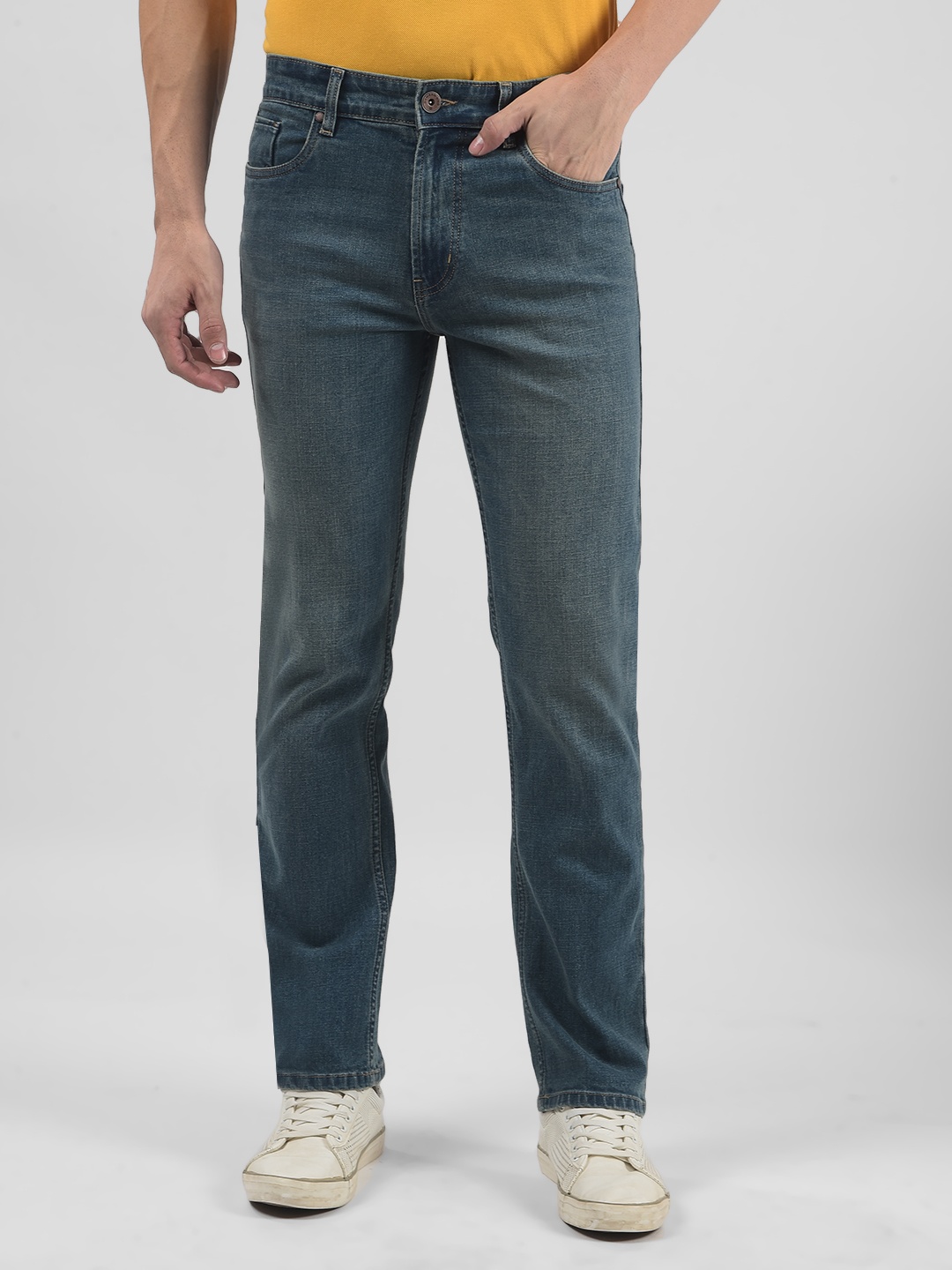 

Numero Uno Men Straight Fit Light Fade Mid-Rise Stretchable Jeans, Blue