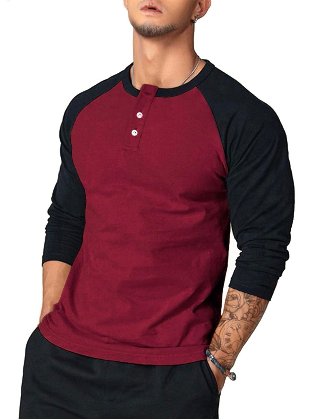 

StyleCast x Revolte Men Colourblocked T-shirt, Red