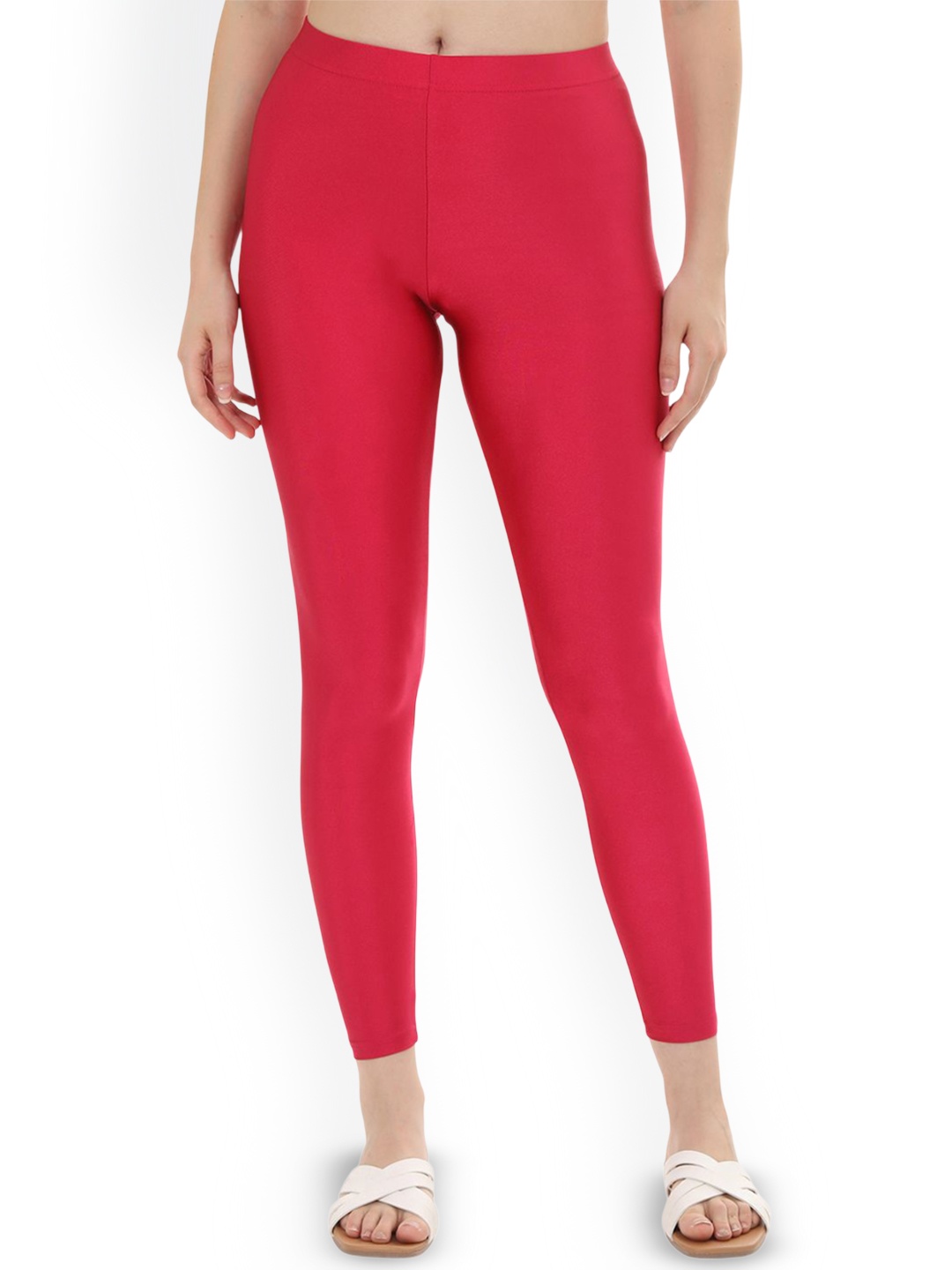

Fly Birds Women Mid-Rise Ankle-Length Leggings, Red
