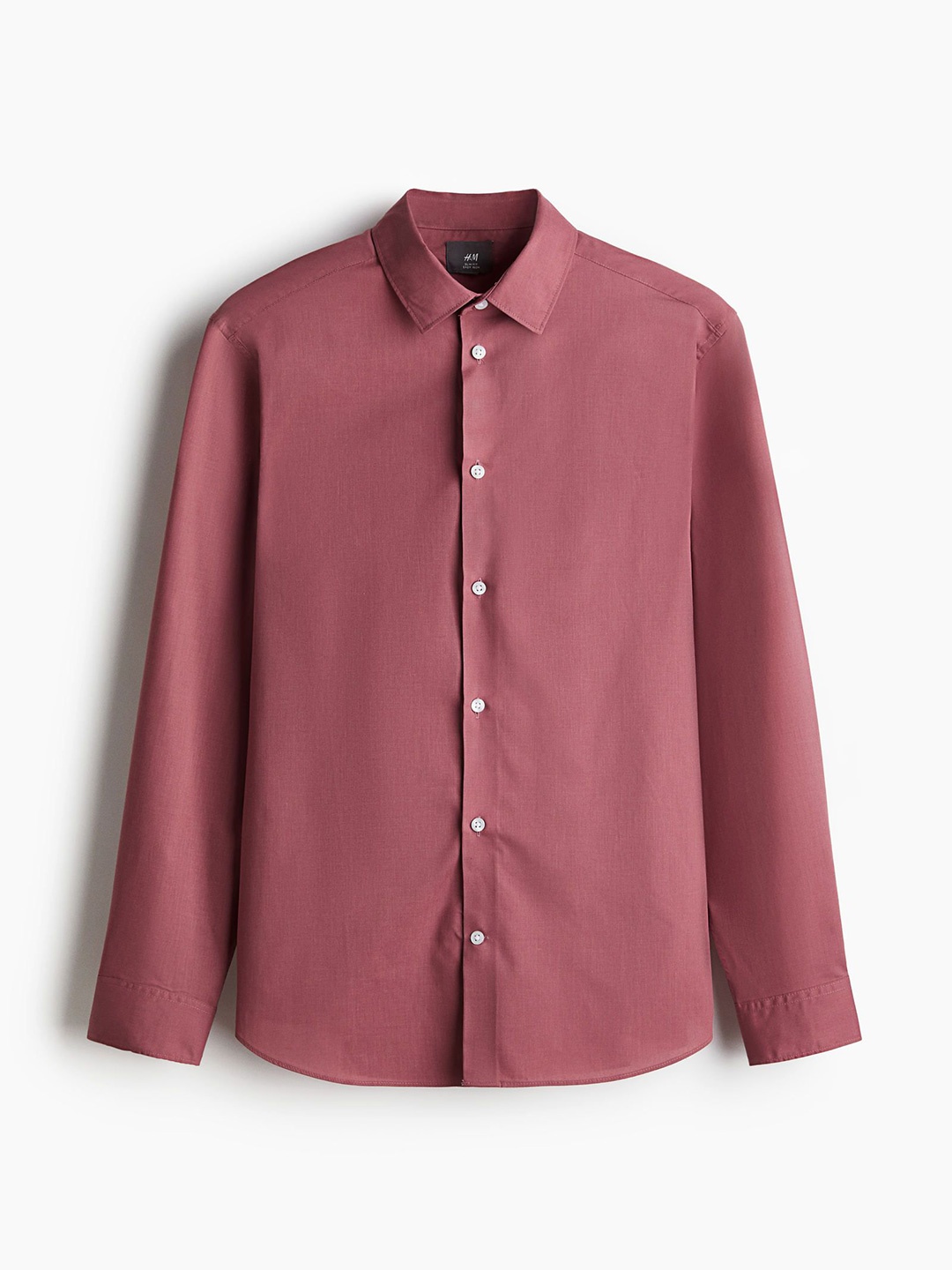 

H&M Slim Fit Easy-Iron Shirt, Pink