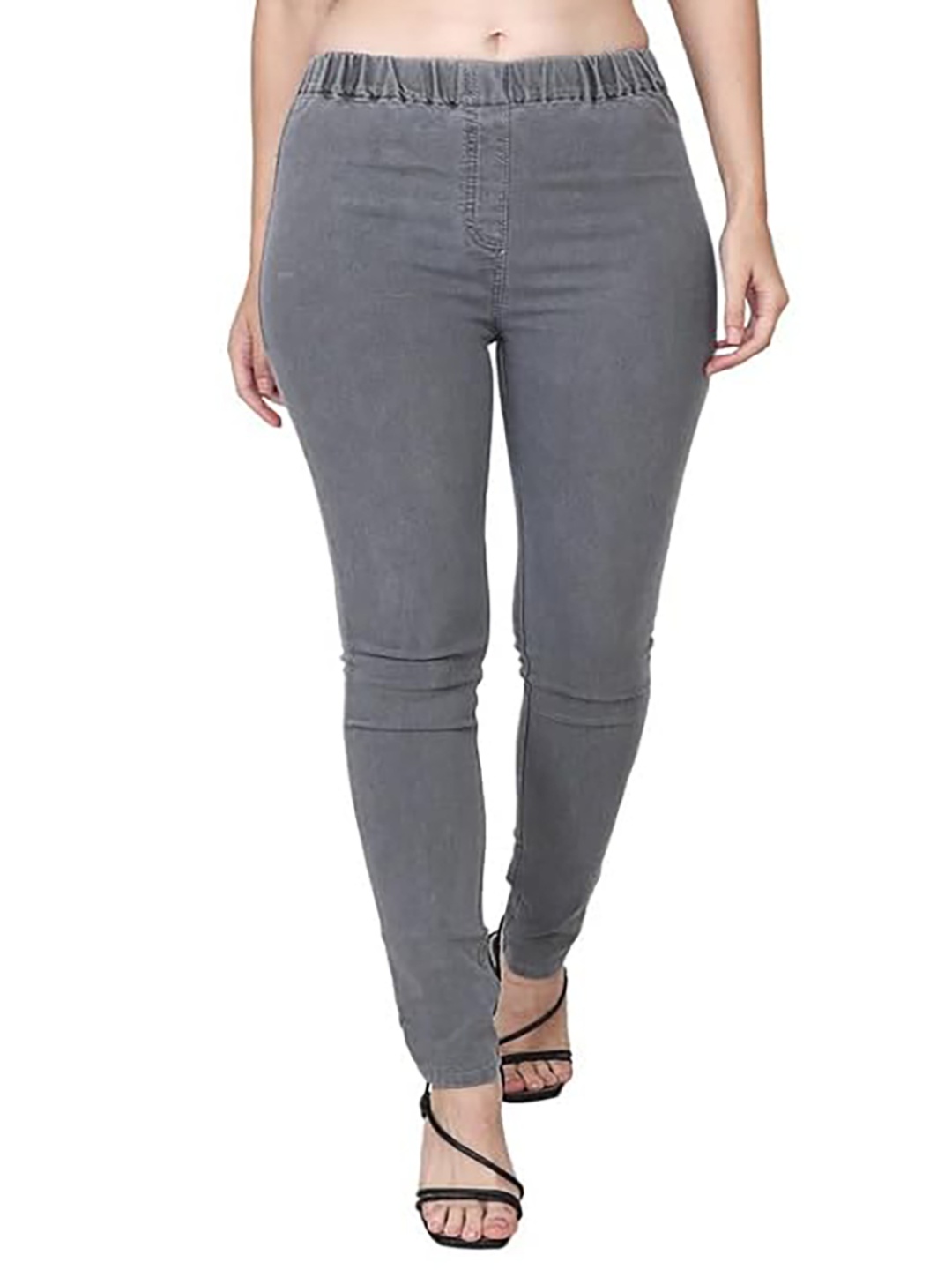 

Trusha Dresses Women Comfort Slim Fit Mildly Distressed Stretchable Jeans, Grey