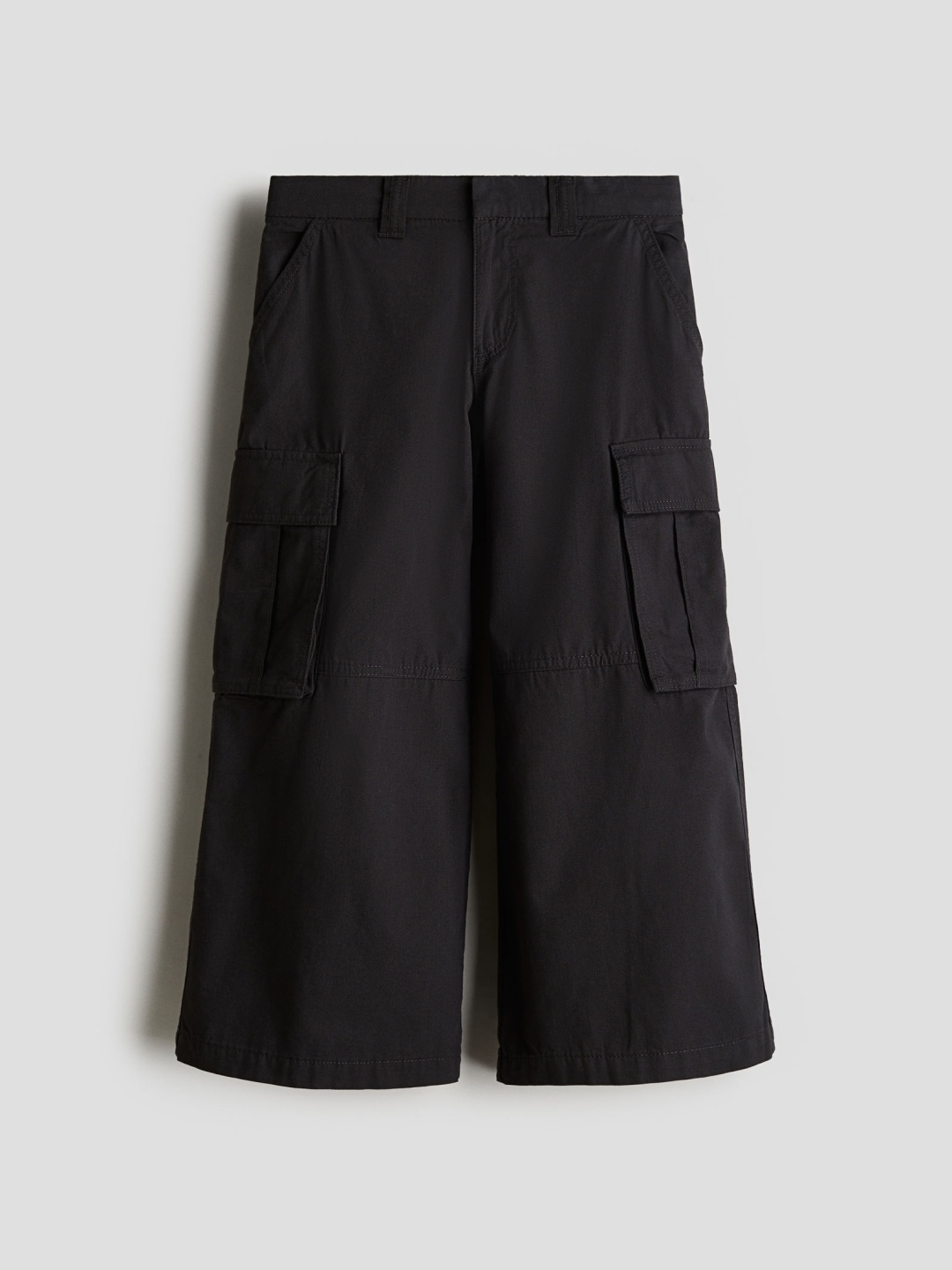 

H&M Wide Cargo Trousers, Black