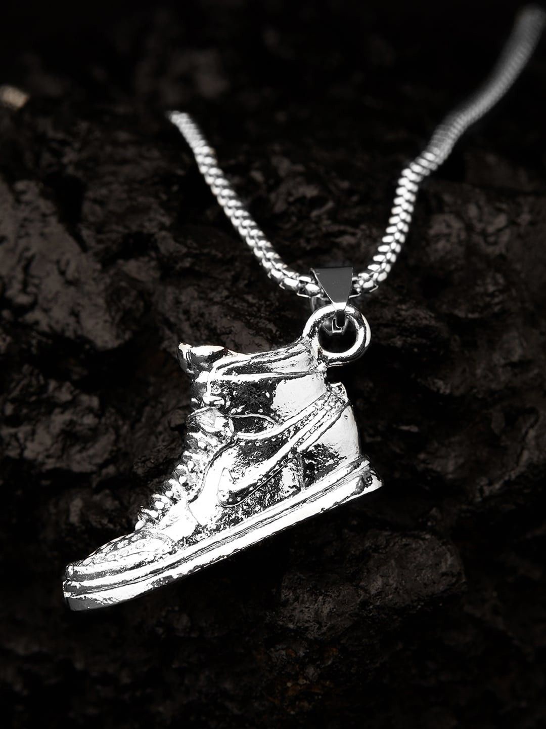 

kazare Rhodium-Plated Contemporary Pendants with Chains, Silver