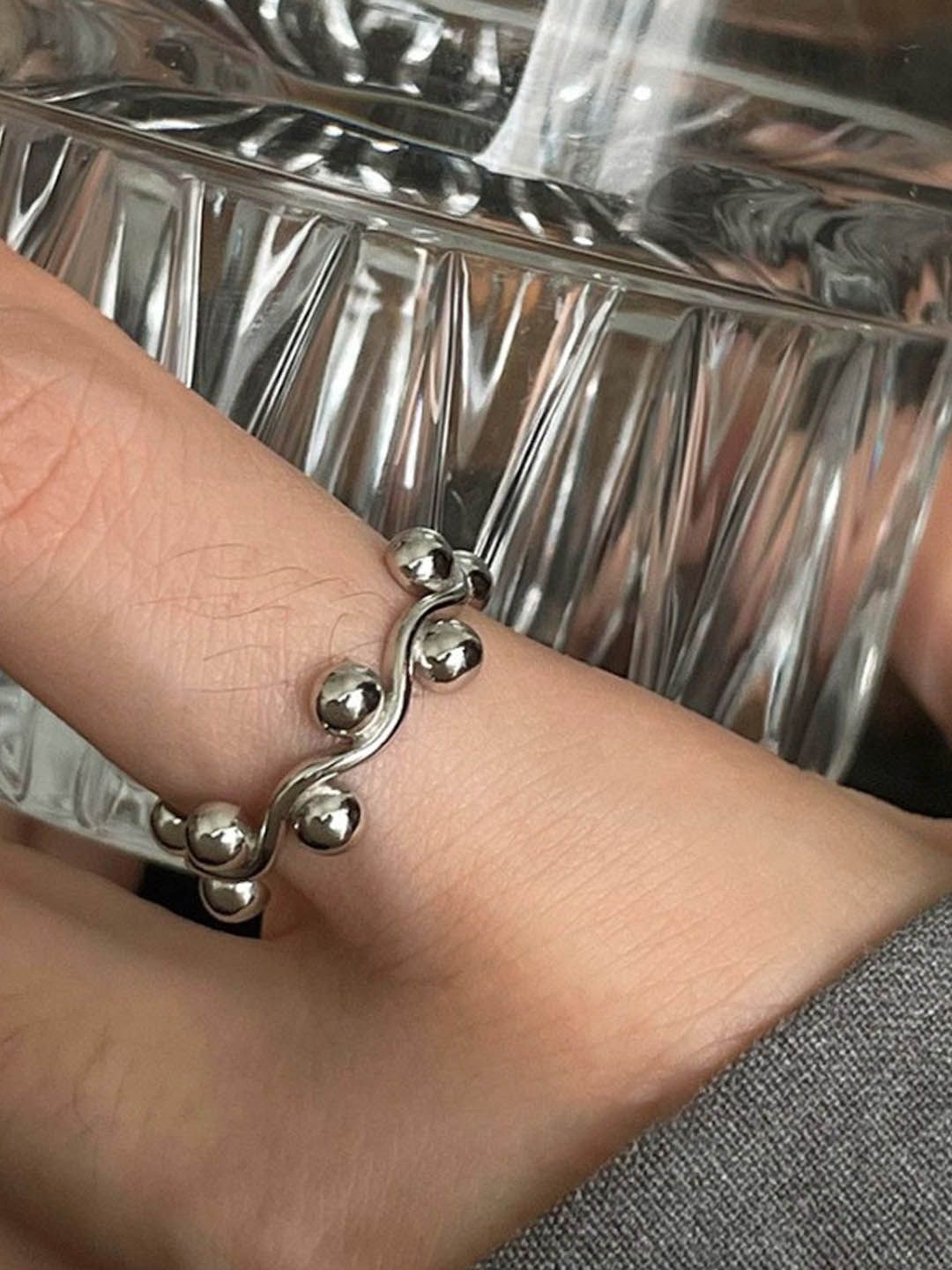 

StyleCast Elegant Silver-Toned Silver-Plated Finger Ring