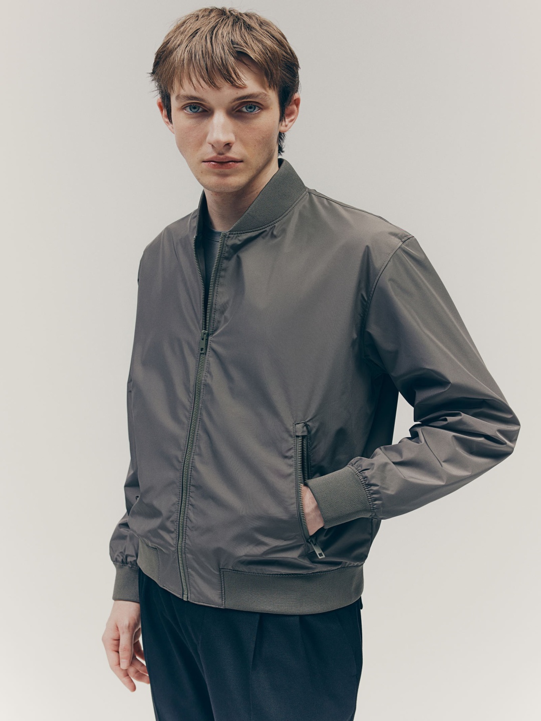 

H&M Regular Fit Lightweight Bomber Jacket, Green